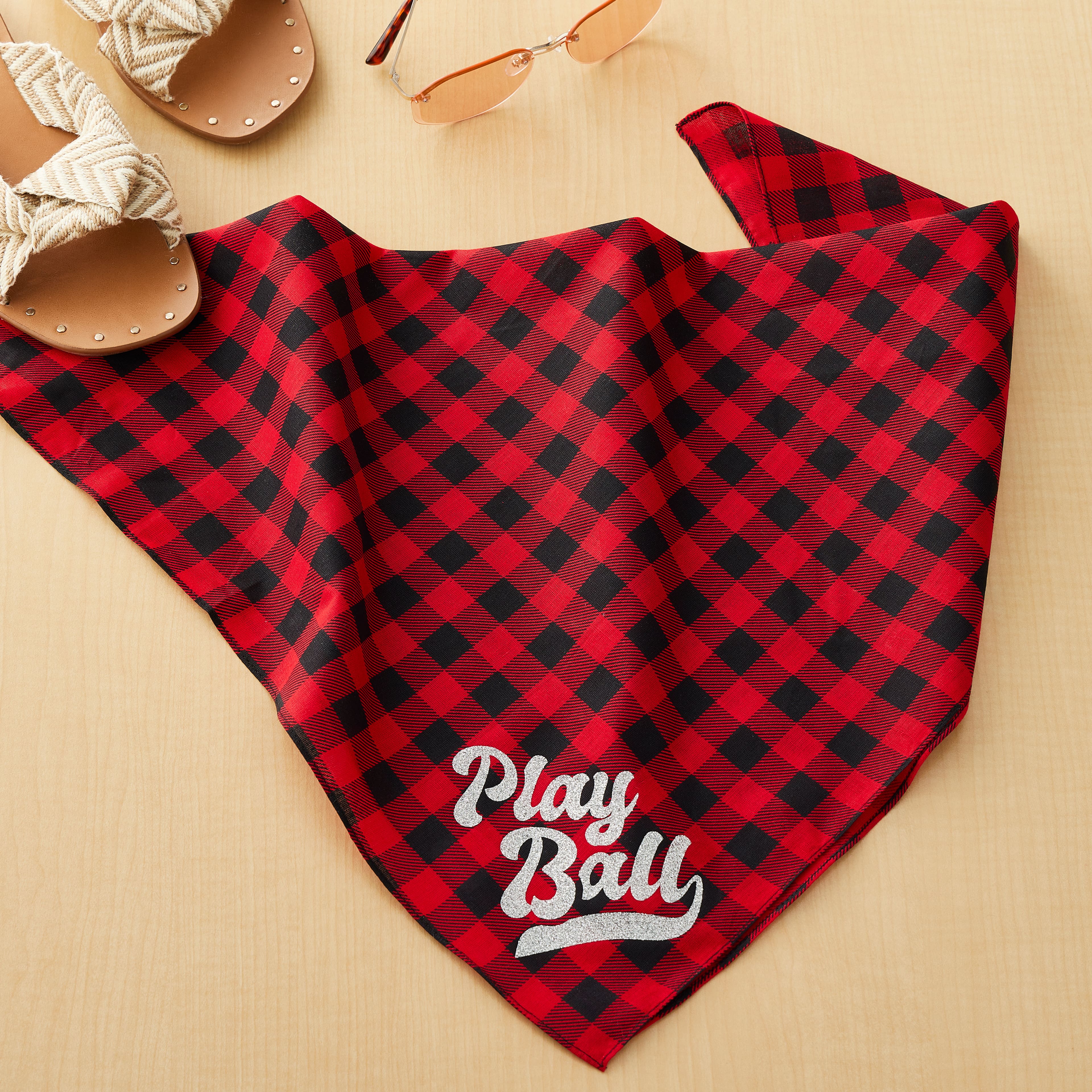 Red & Black Buffalo Checks Bandana by Make Market®