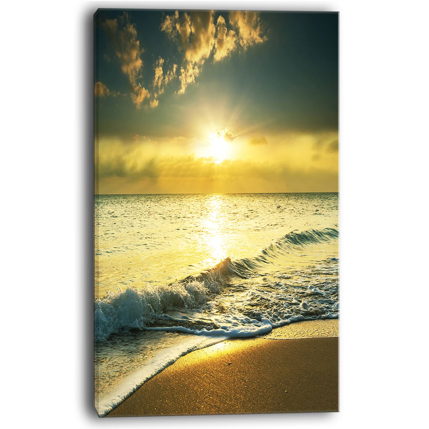 Designart - Yellow Sunlight over Crystal Waters