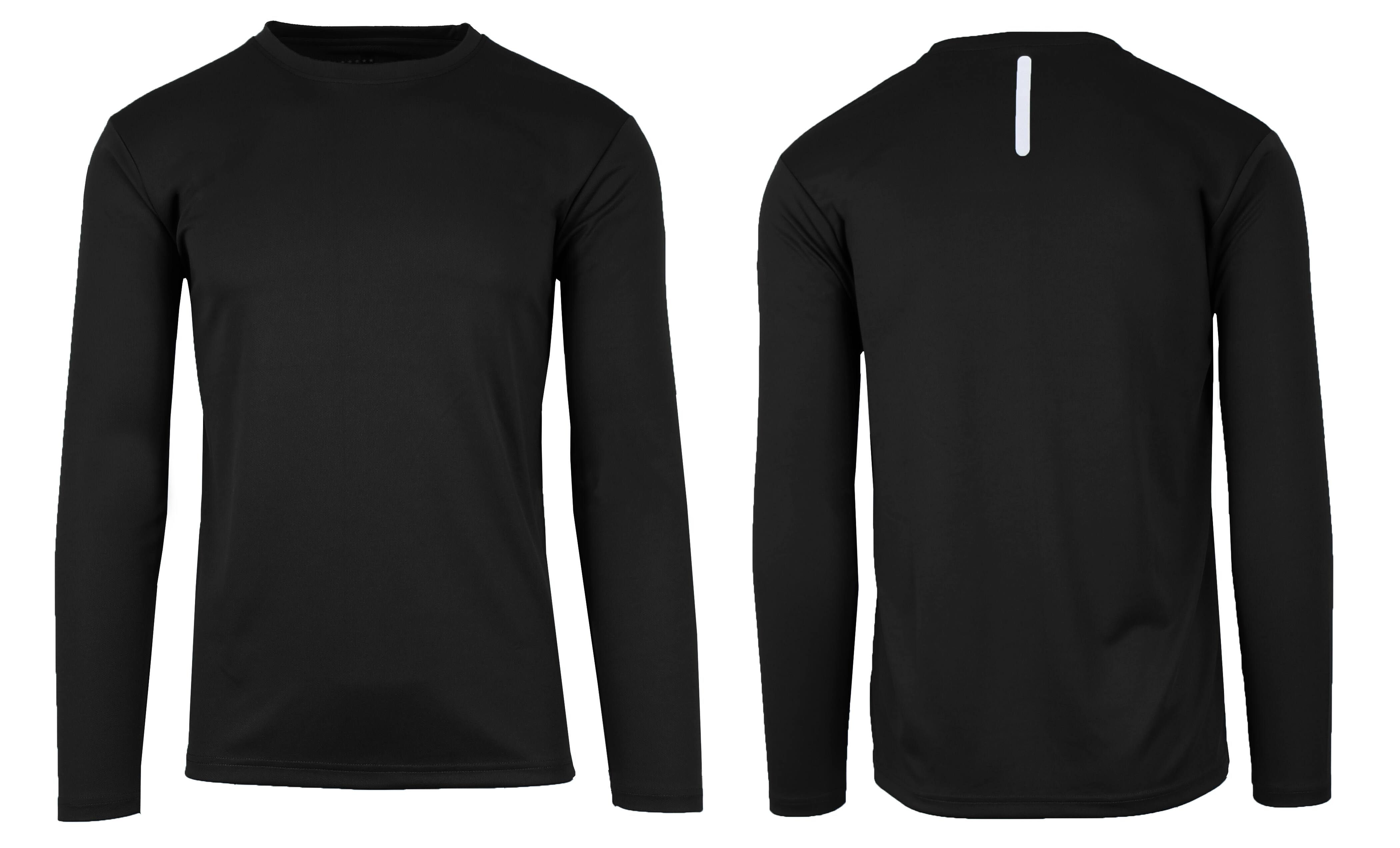 Galaxy By Harvic Long Sleeve Moisture-Wicking Performance Crew Neck Men's Tee