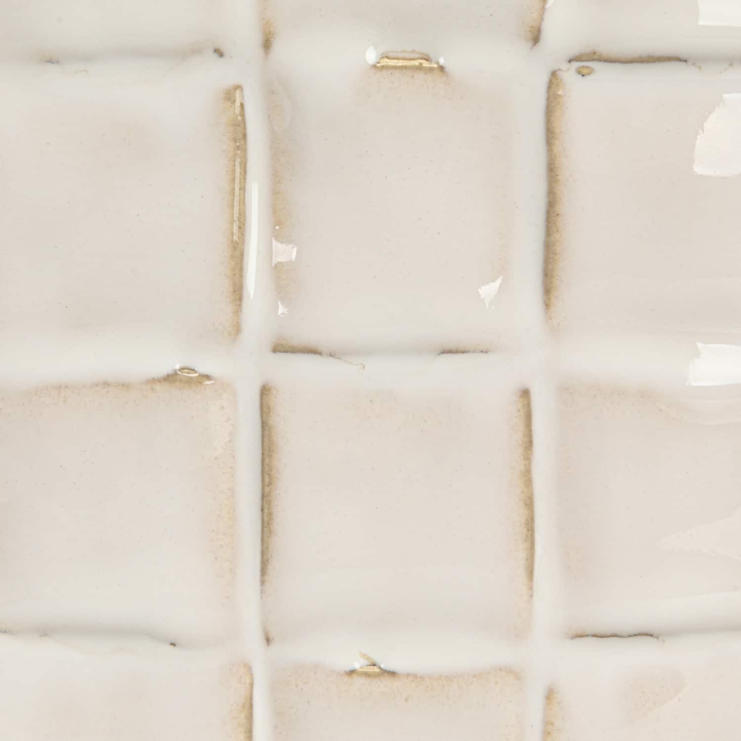Hello Honey® 6.25" White Debossed Woven Grid Patterned Stoneware Planter