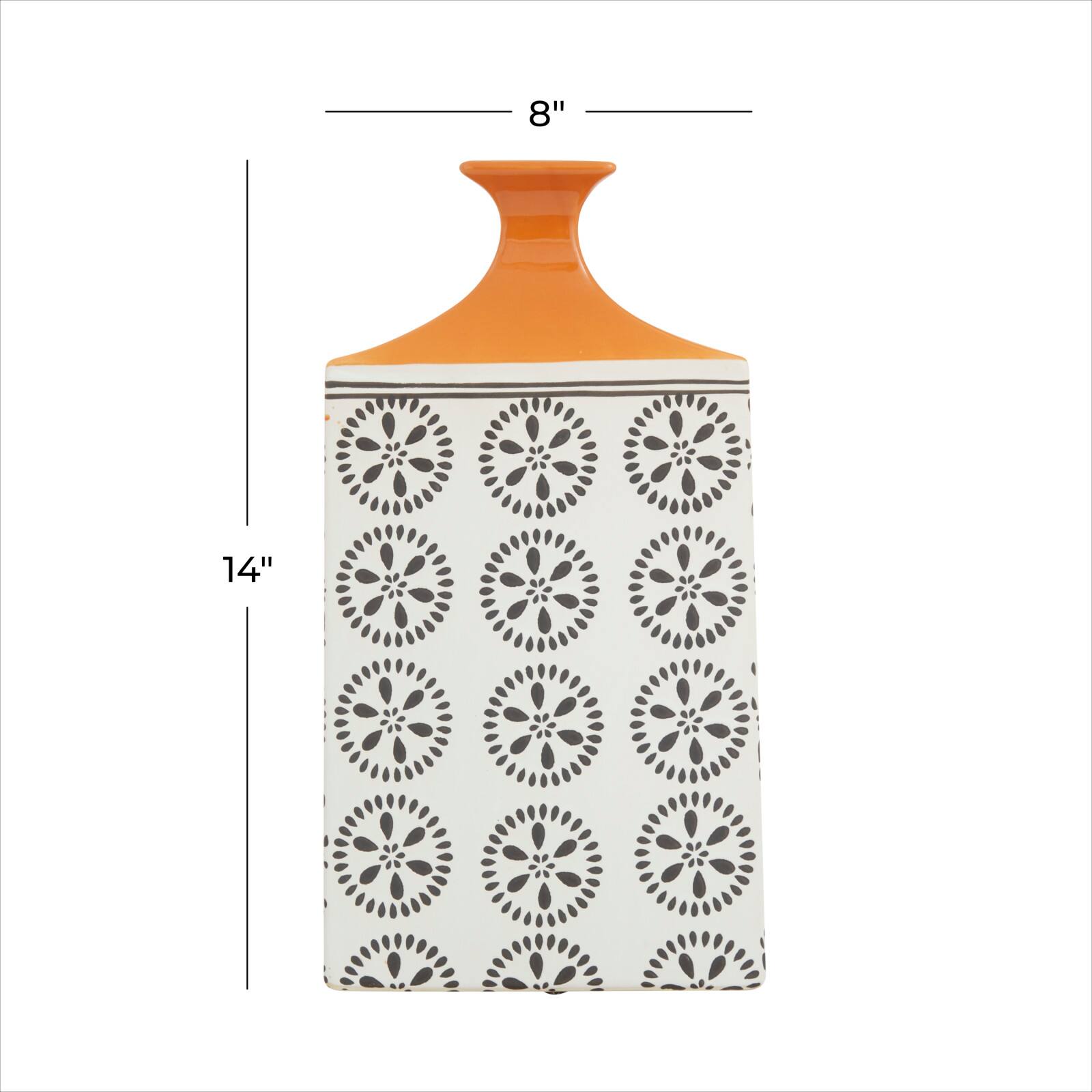 White Stoneware Transitional Vase, 14" x 8" x 7"