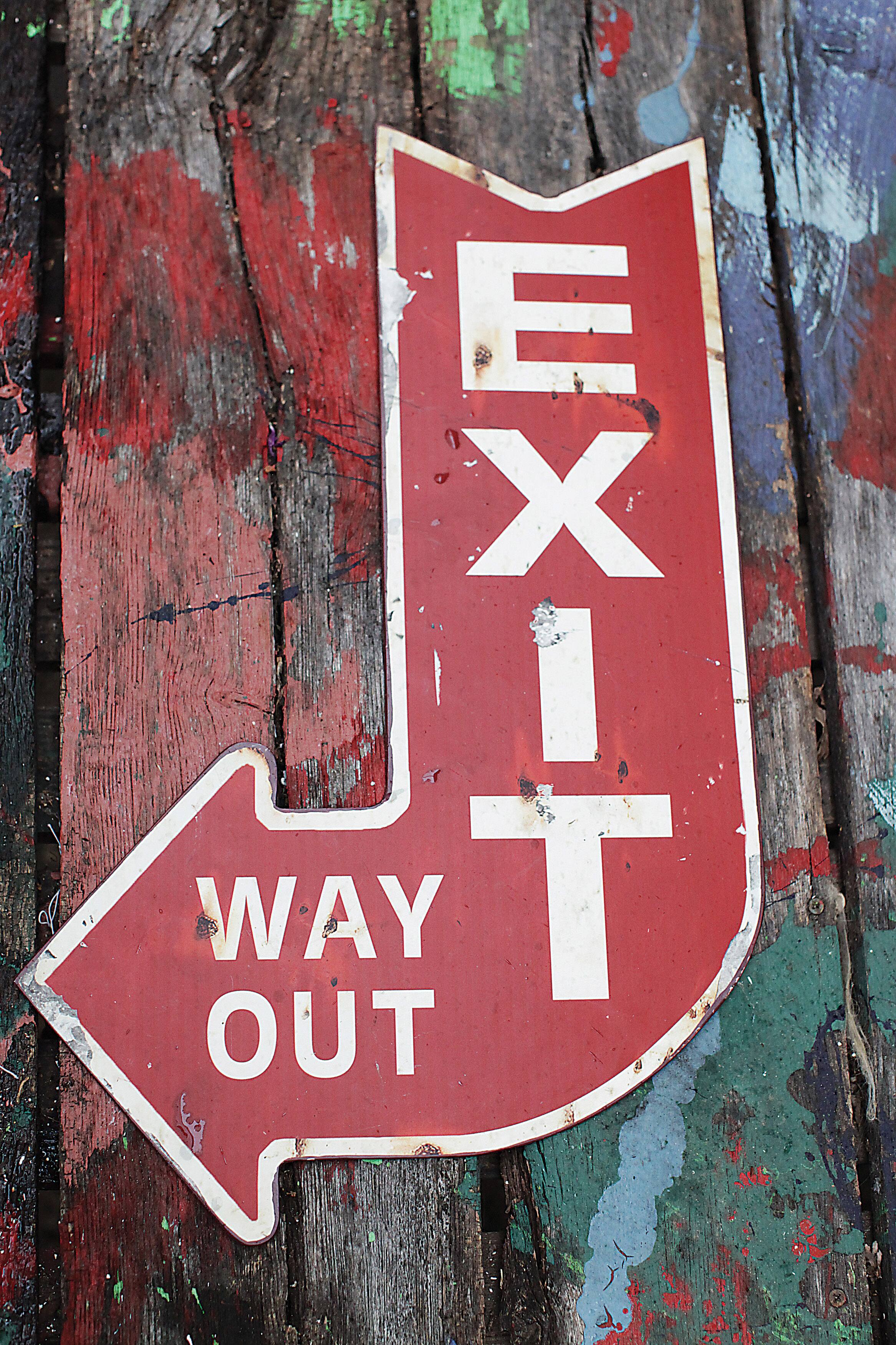 Hello Honey® Metal 'Exit' Sign