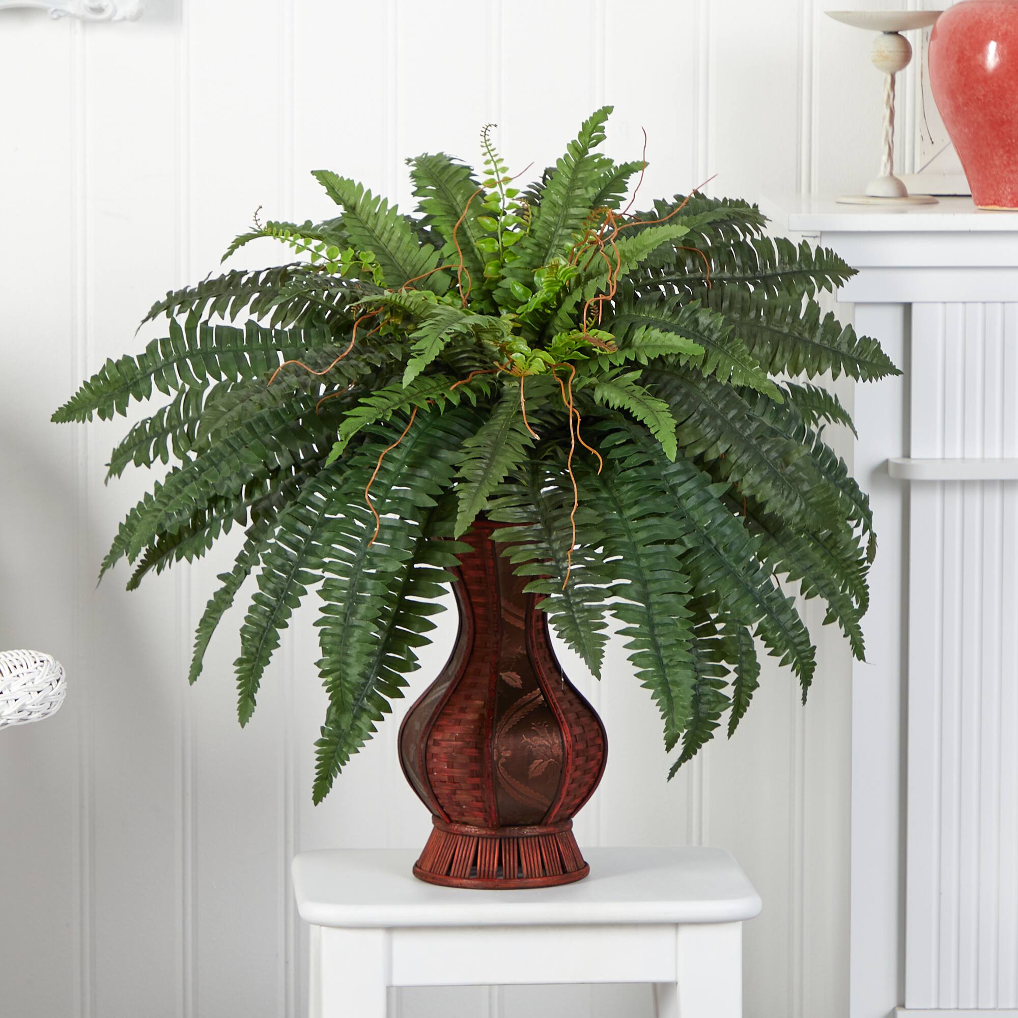 2.5.ft. Boston Fern In Decorative Brown Urn