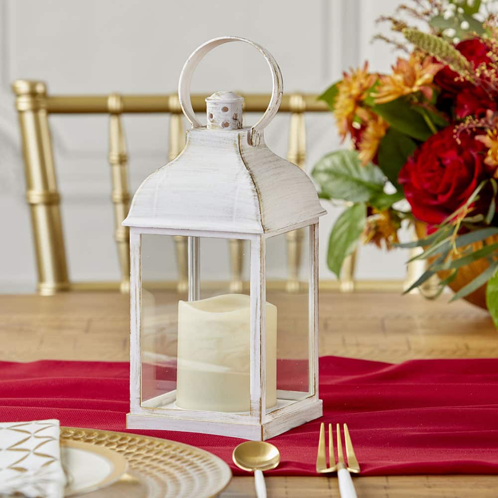 Kate Aspen® Marrakesh LED Vintage Decorative White Lantern, 2ct.