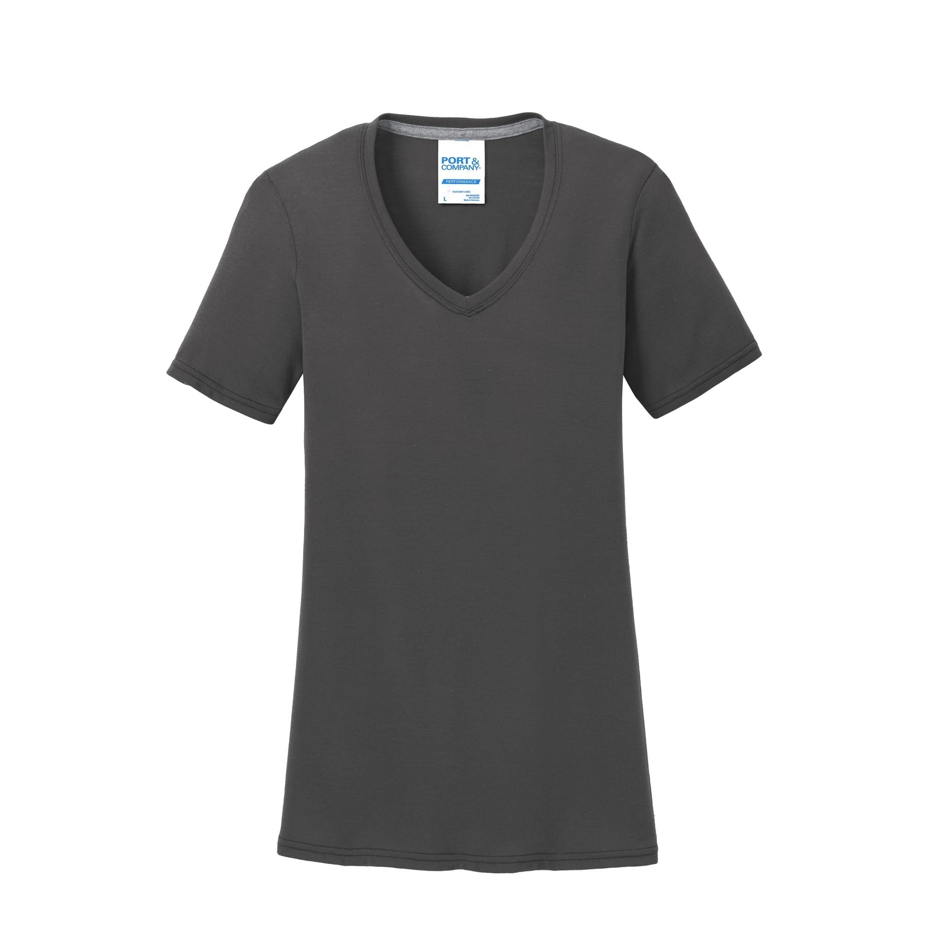 Port & Company® Neutrals Ladies Performance Blend V-Neck T-Shirt