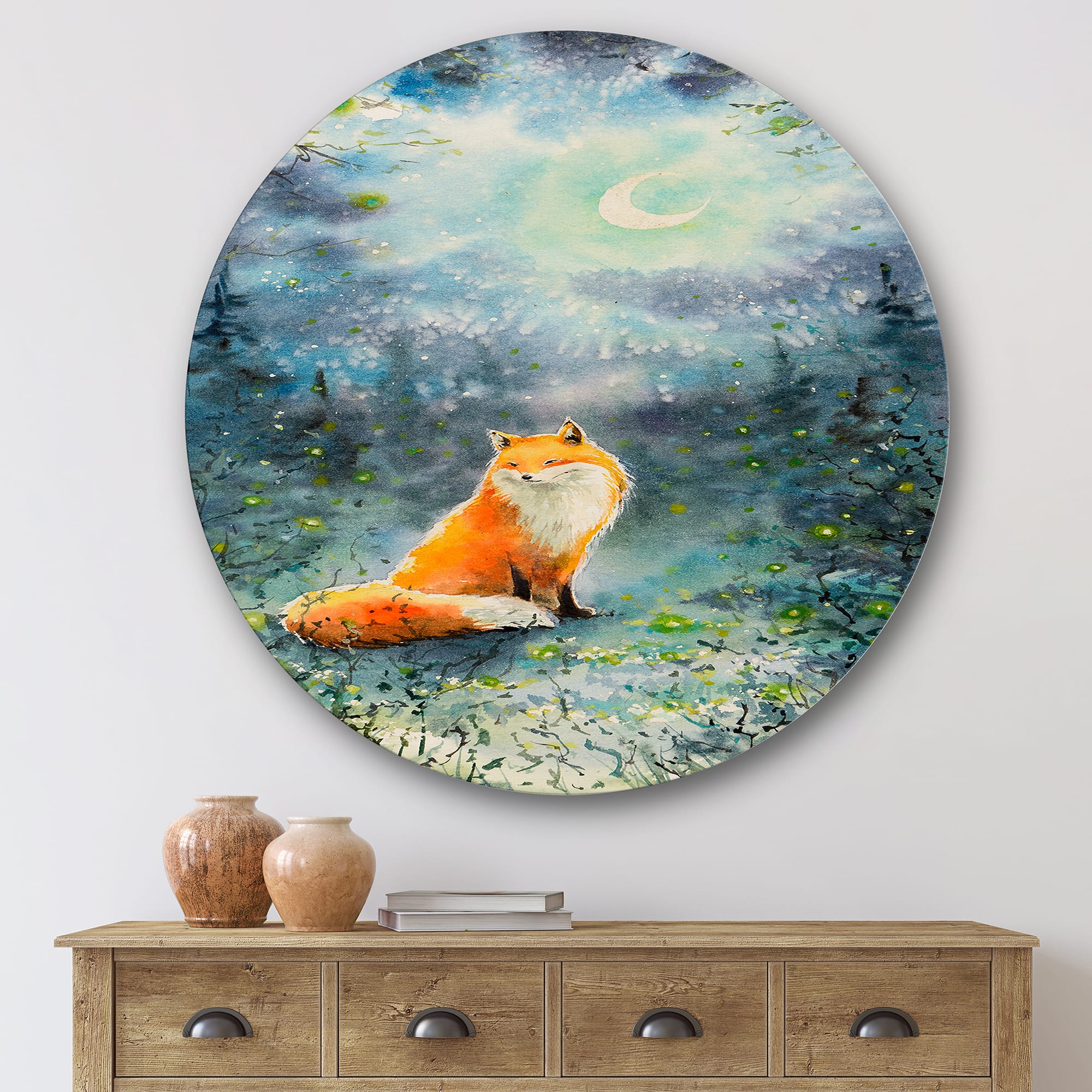 Designart - Fox Over A Night Sky