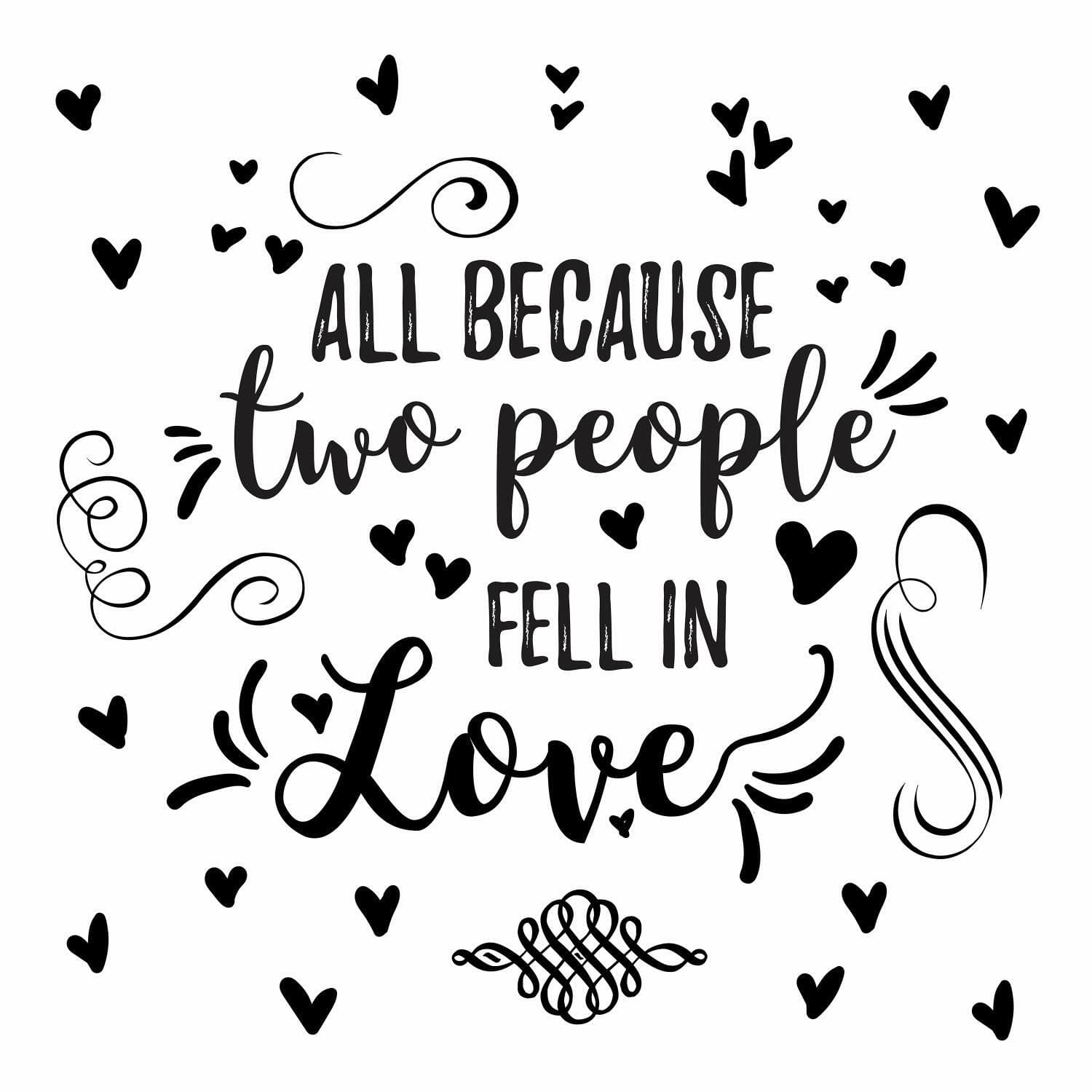 RoomMates Two People Fell In Love Peel & Stick Decals