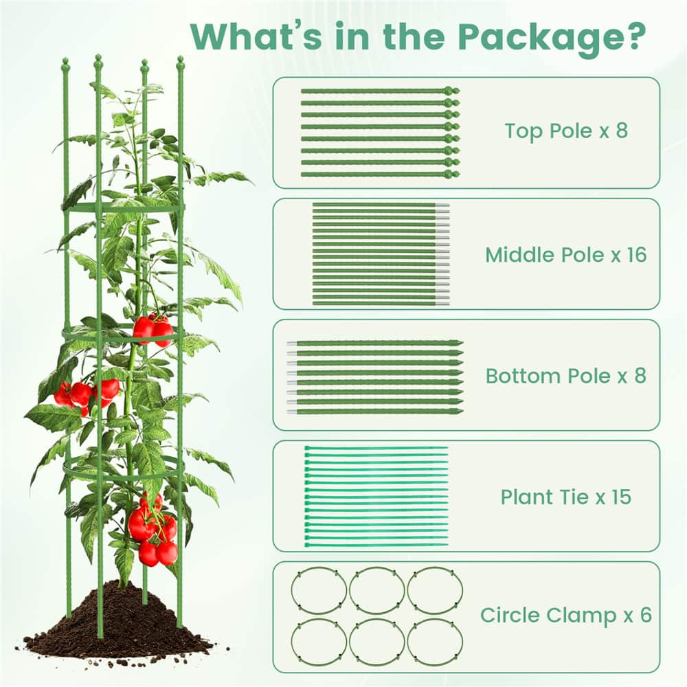 Costway 57" Adjustable Height Garden Trellis Plant Support & Tomato Cages, 2ct.