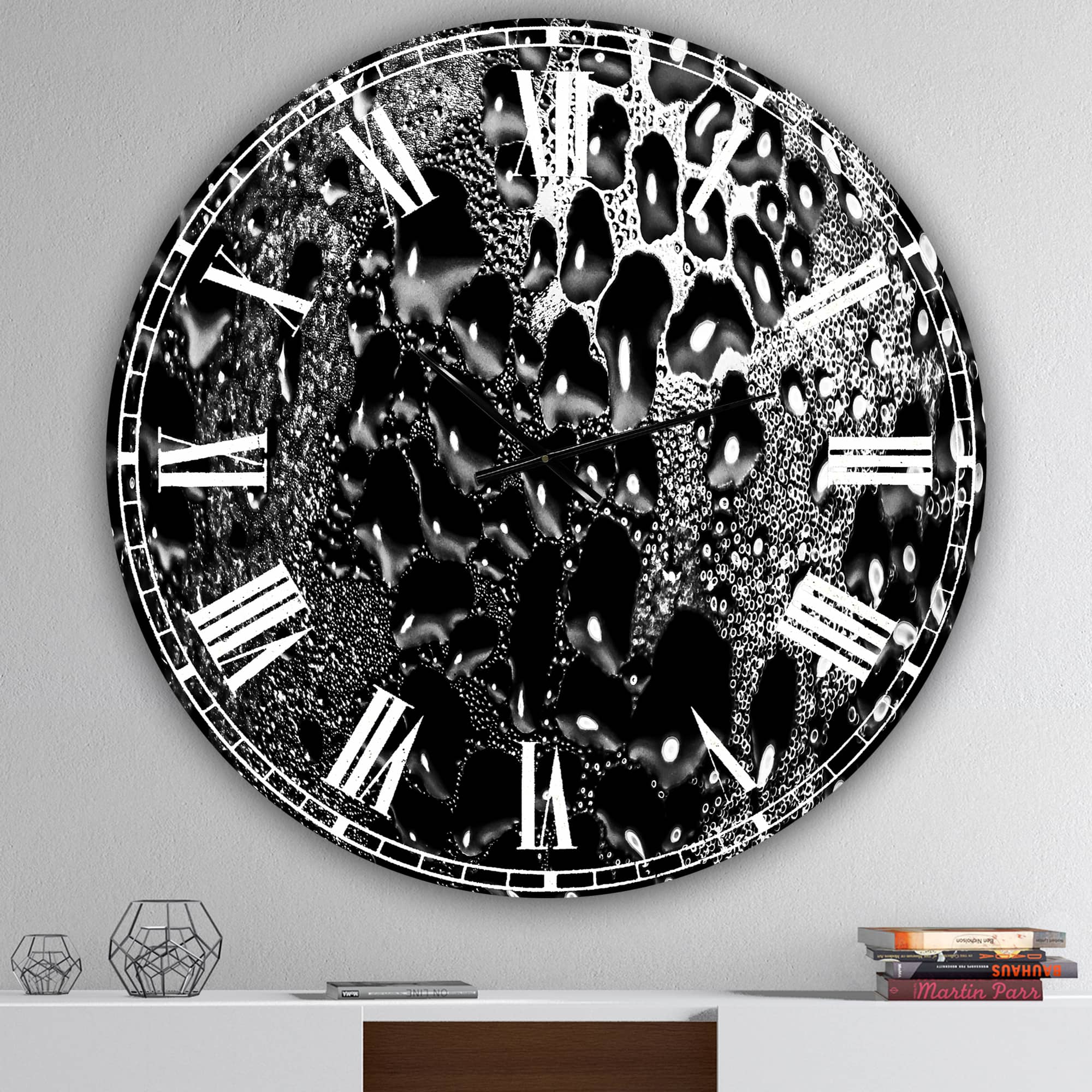 Designart 'Abstract Droplets 15 Oversized Modern Wall Clock