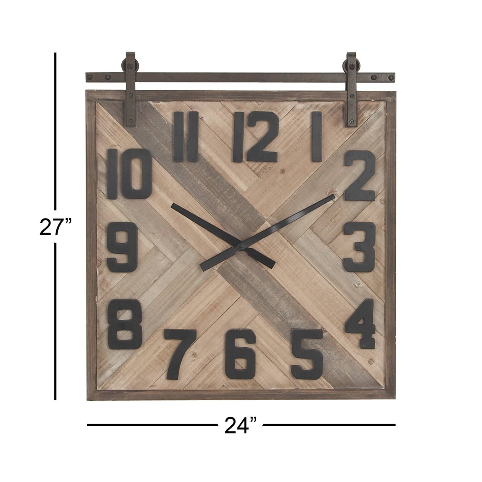 Industrial Wood Wall Clock
