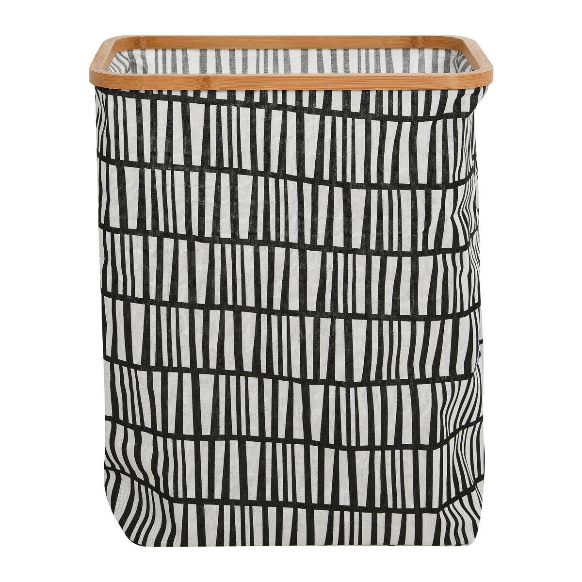 Household Essentials Krush Bamboo Rimmed Hamper (Rectangular, Black)