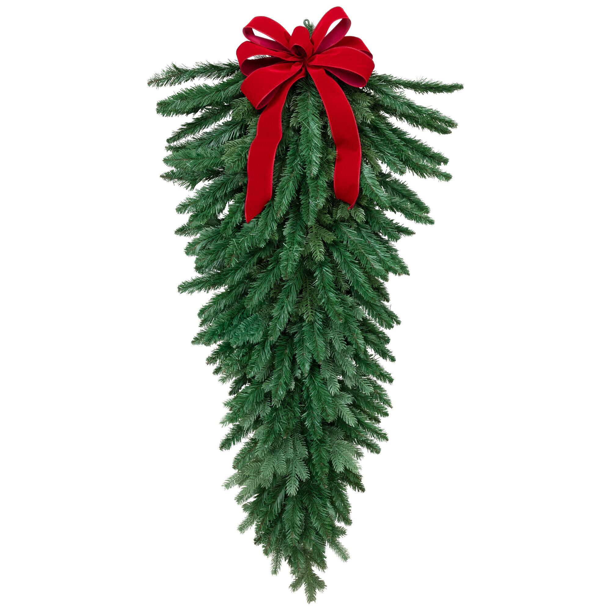 60" Green Pine Artificial Christmas Teardrop Swag