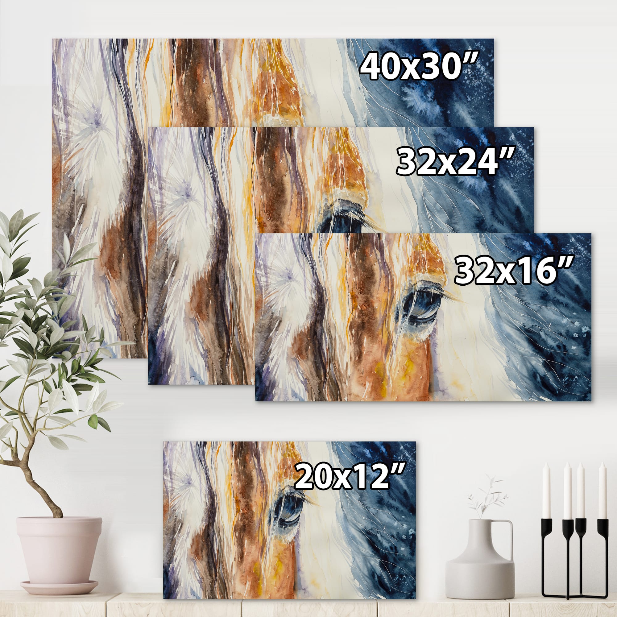 Designart - Close-Up of A Beautiful Horses Eye I - Farmhouse Canvas Wall Art Print