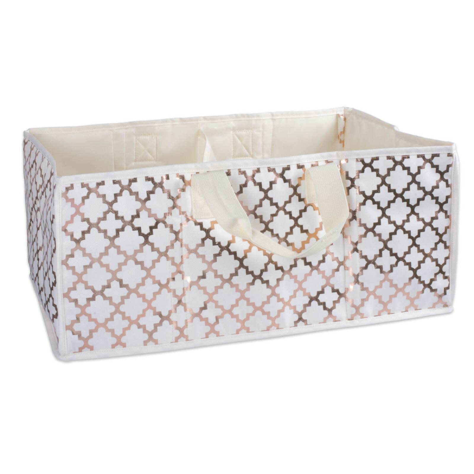 Bronze Polyester Lattice Rectangle All Purpose Storage Tote