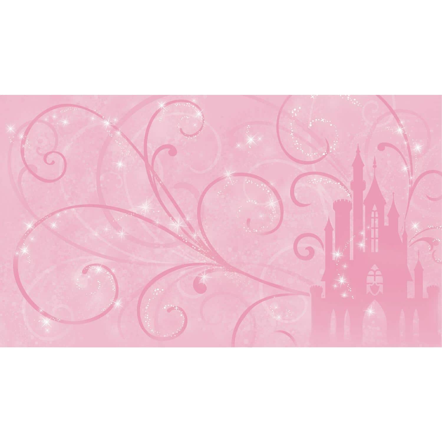 RoomMates Princess Scroll Castle Chair Rail Prepasted Mural