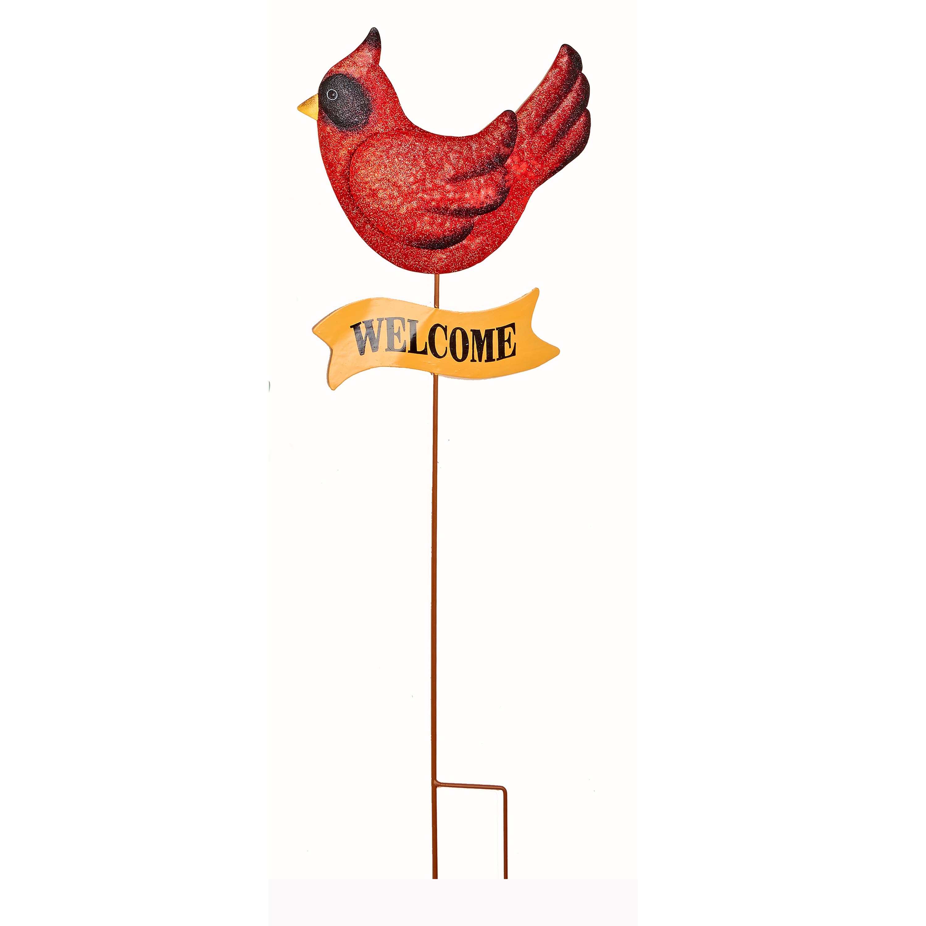 37" Metal Cardinal Christmas Yard Stake