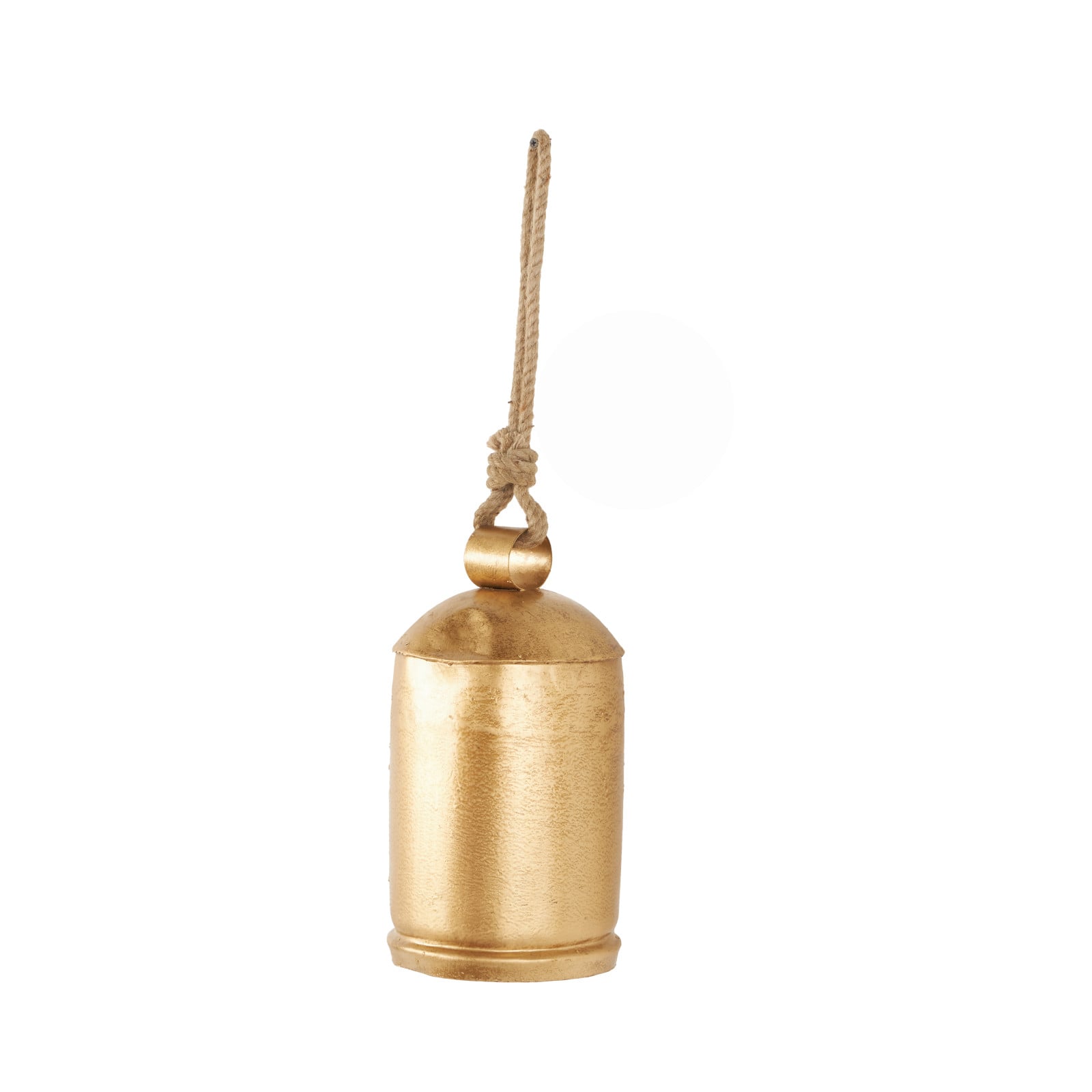 Gold Metal Decorative Bell with Jute Hanging Rope