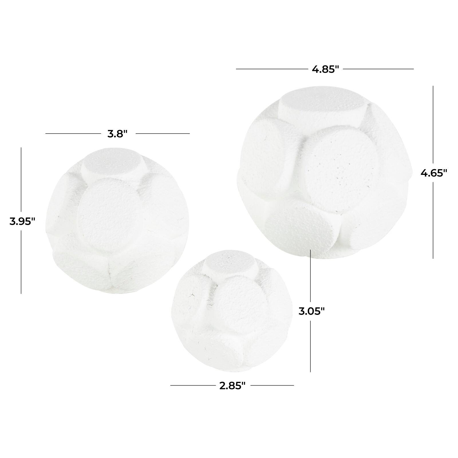 White Resin Textured Orbs Set