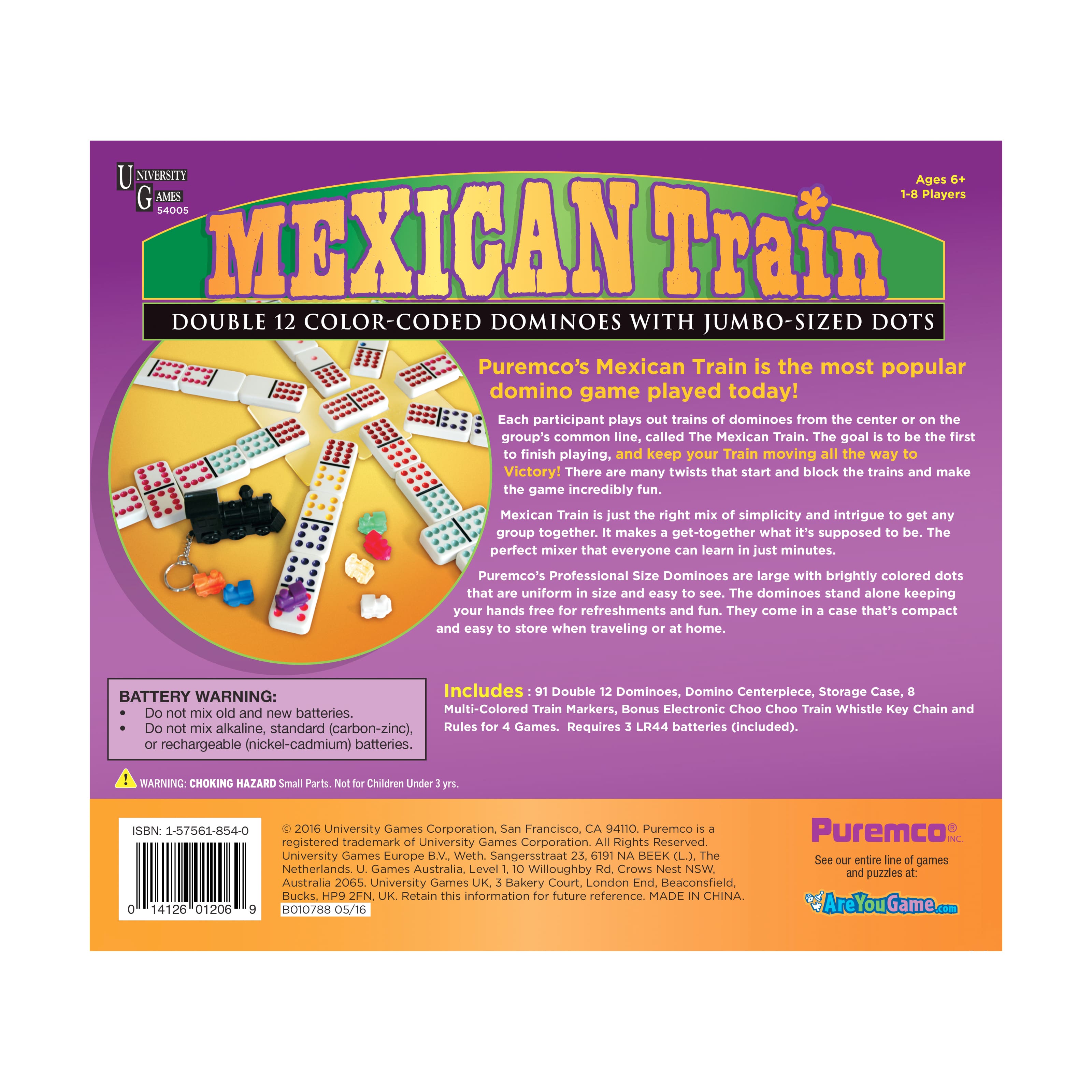 Puremco Mexican Train Domino Game, Professional Size