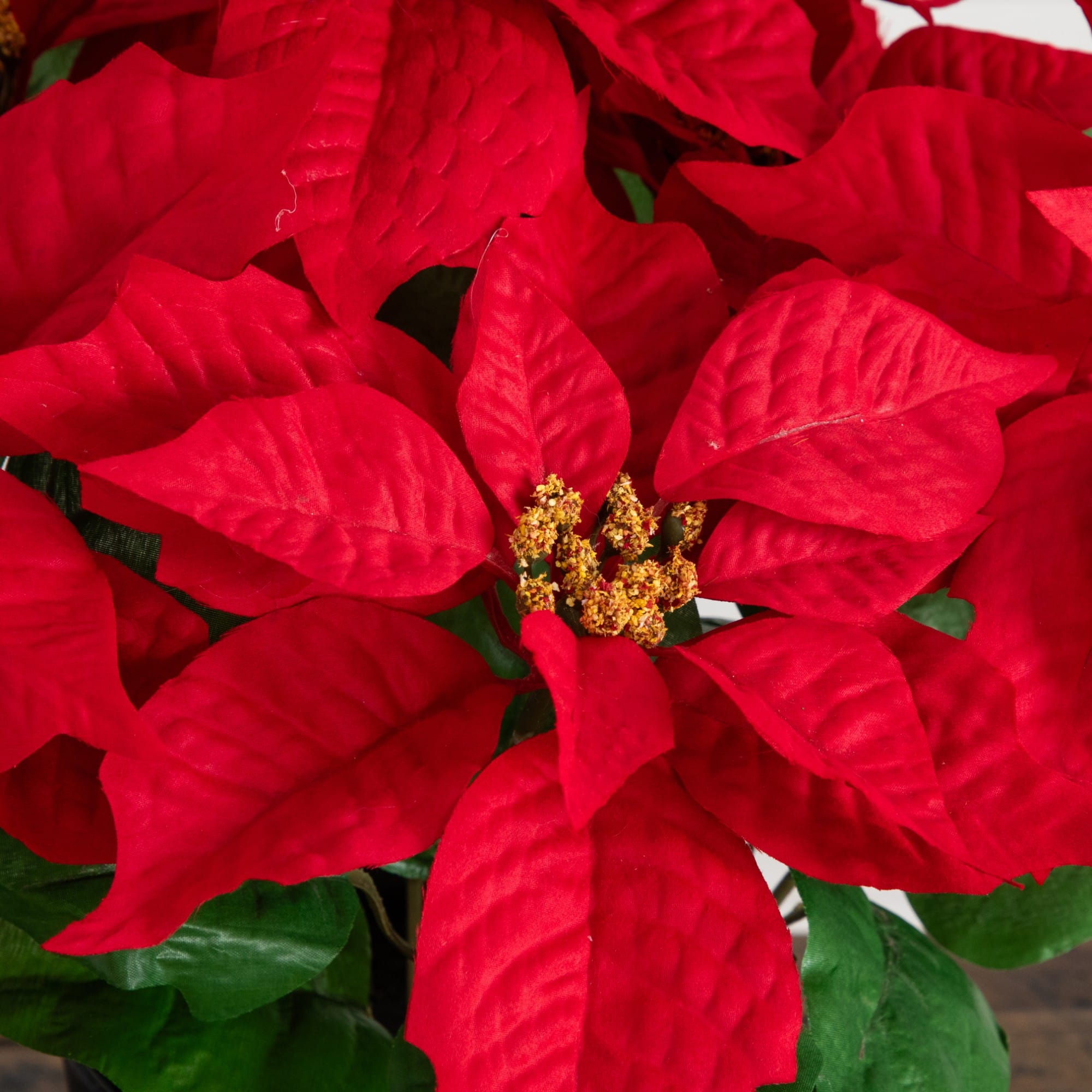 Nearly Natural 15.5" Artificial Potted Poinsettia Plant