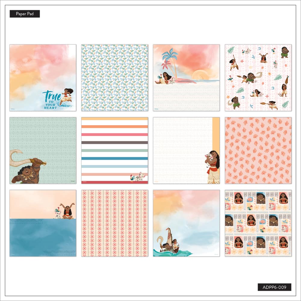The Happy Planner® Disney© Moana 6" x 6" Scrapbooking Paper Pad, 24 Sheets