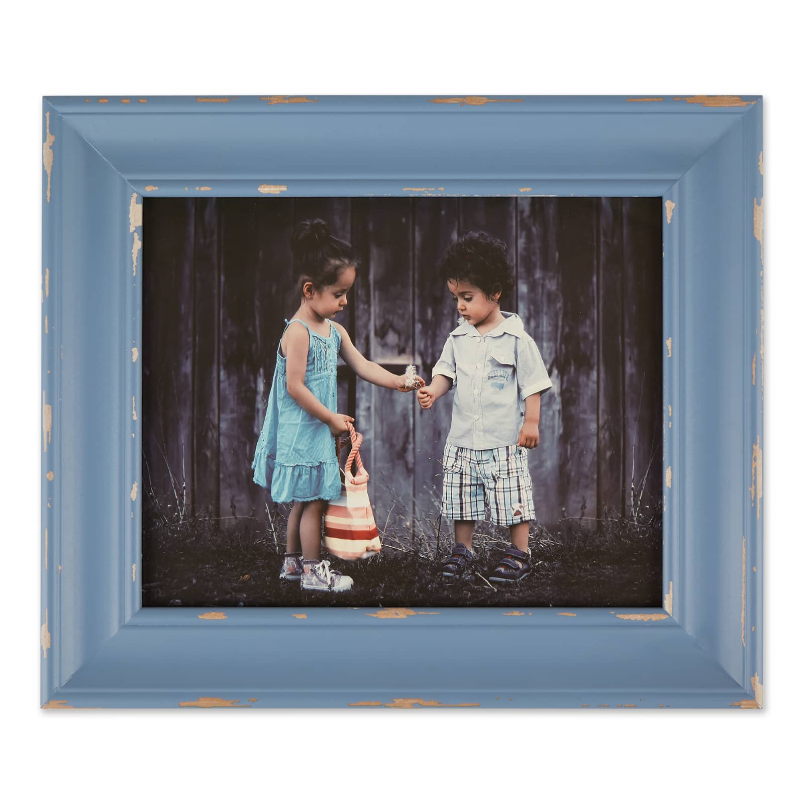 DII® Antique Stonewash Blue Distressed 8" x 10" Farmhouse Picture Frame