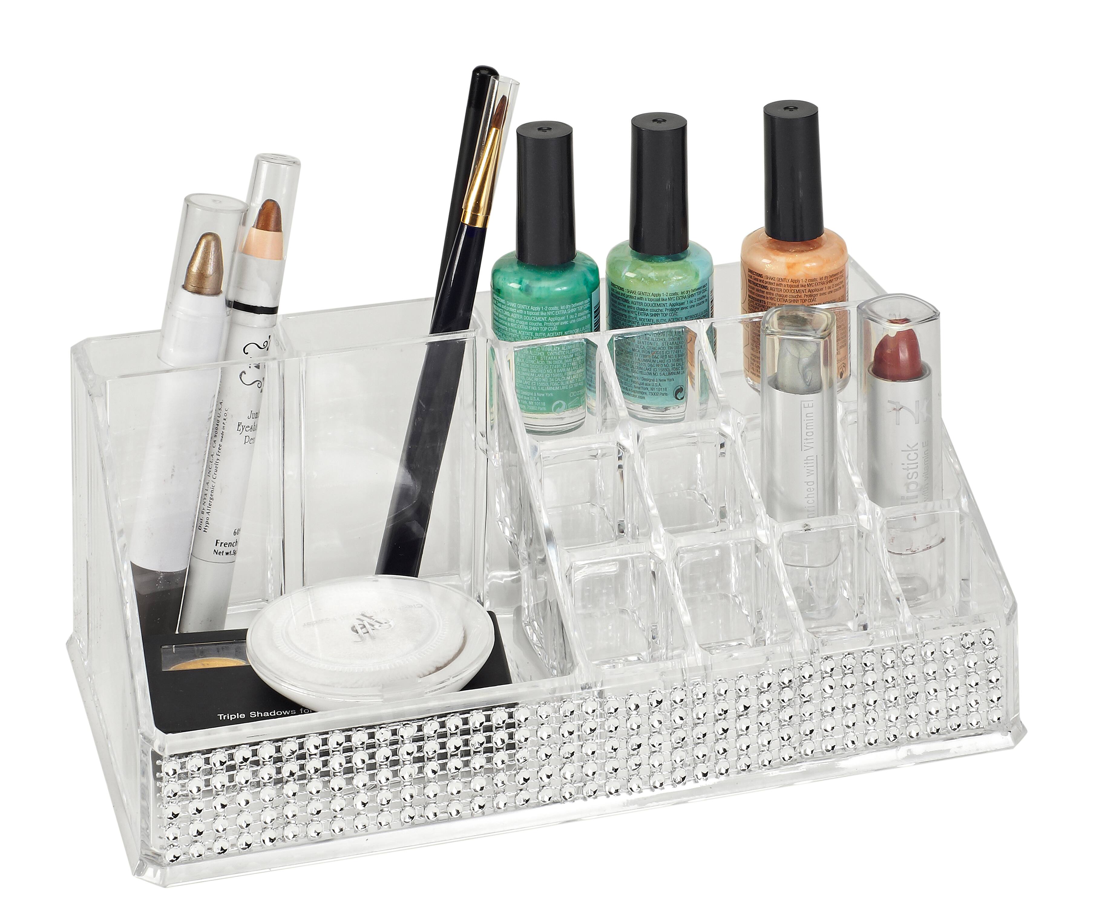 Laura Ashley 16 Section Cosmetic & Jewelry Holder in Pave Diamond Design