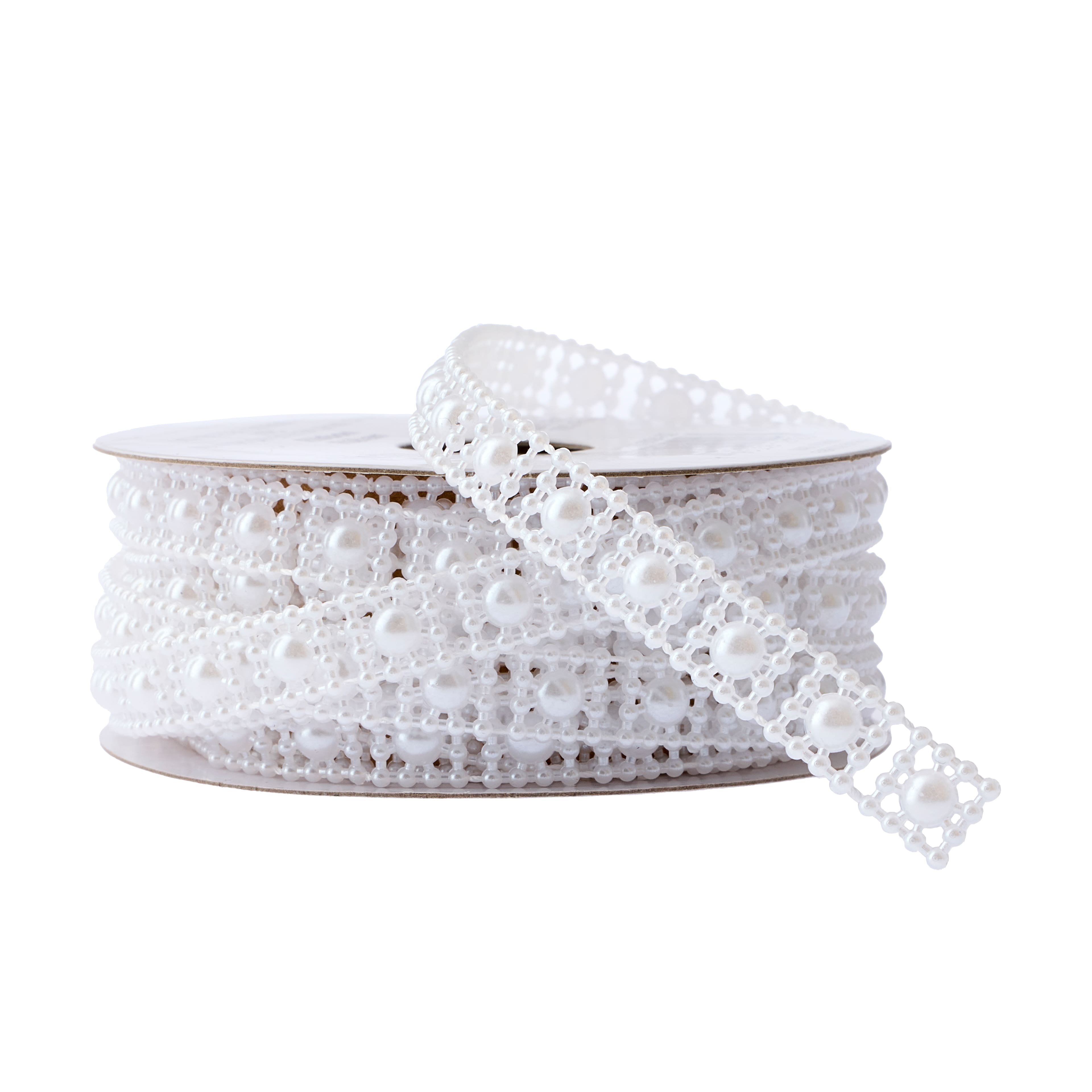 3/8" x 3yd. White Pearl Ribbon by Celebrate It® Classic