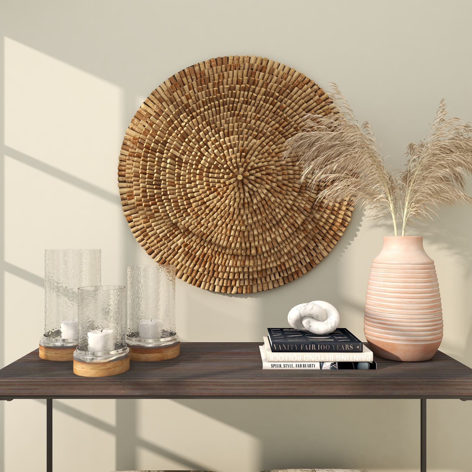 Brown Overlapping Reclaimed Wood Wall Décor