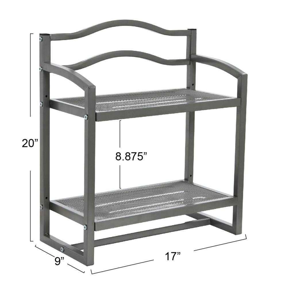 Household Essentials 2-Tier Metal Wall Mount Bathroom Shelf