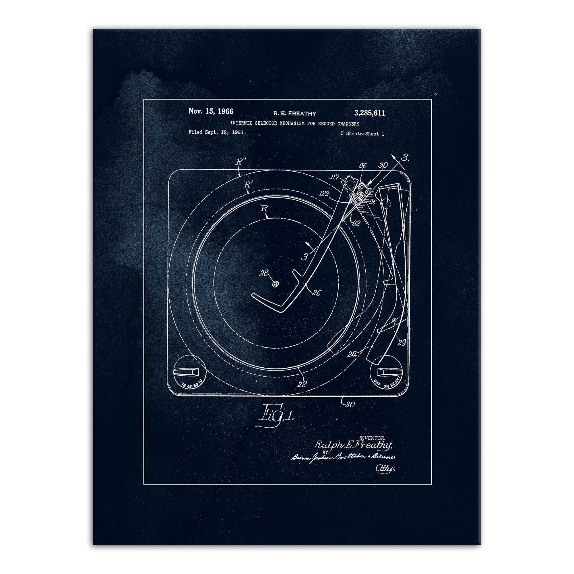 Record Player Changer 12" x 16" Canvas Wall Art