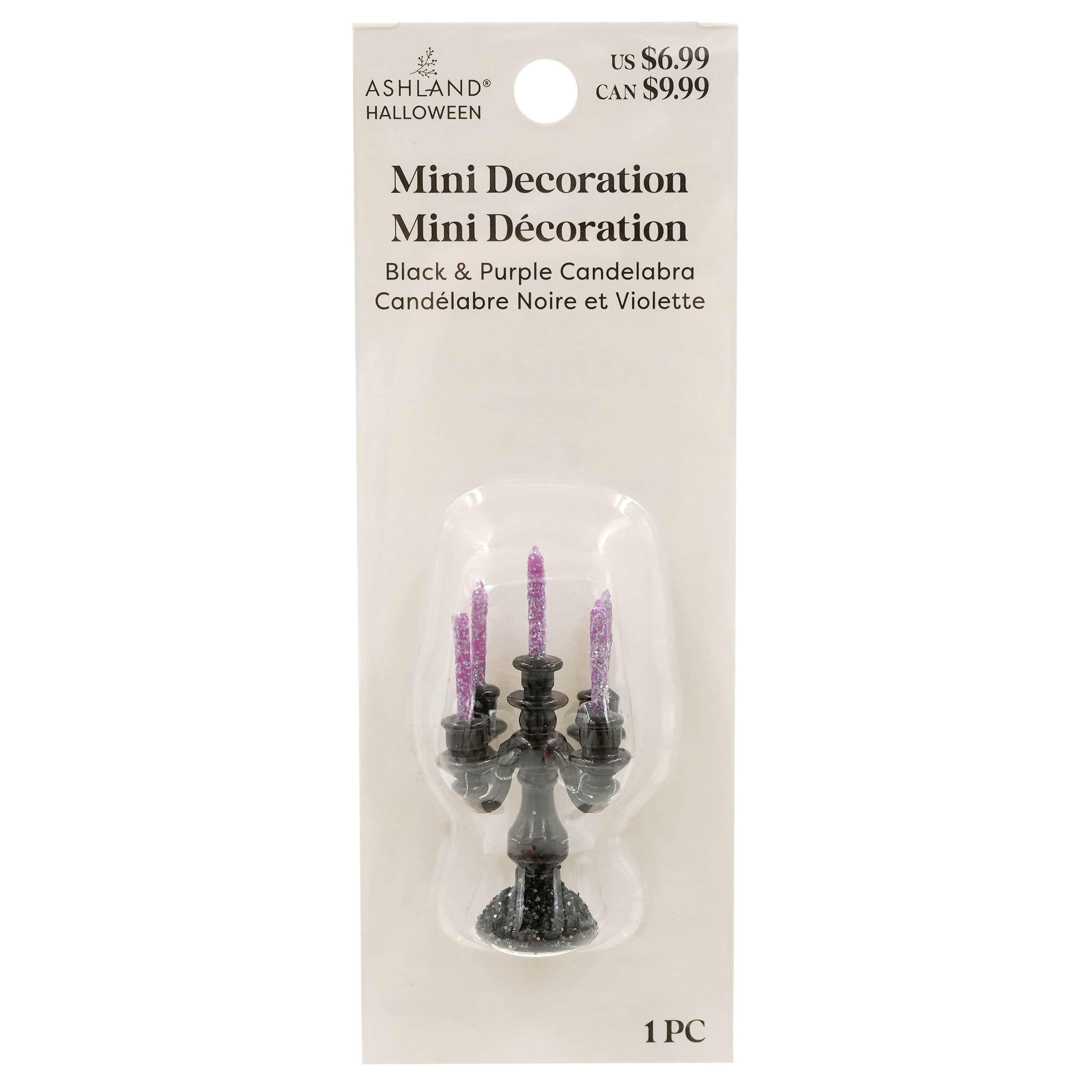 Mini Black & Purple Candelabra by Ashland®