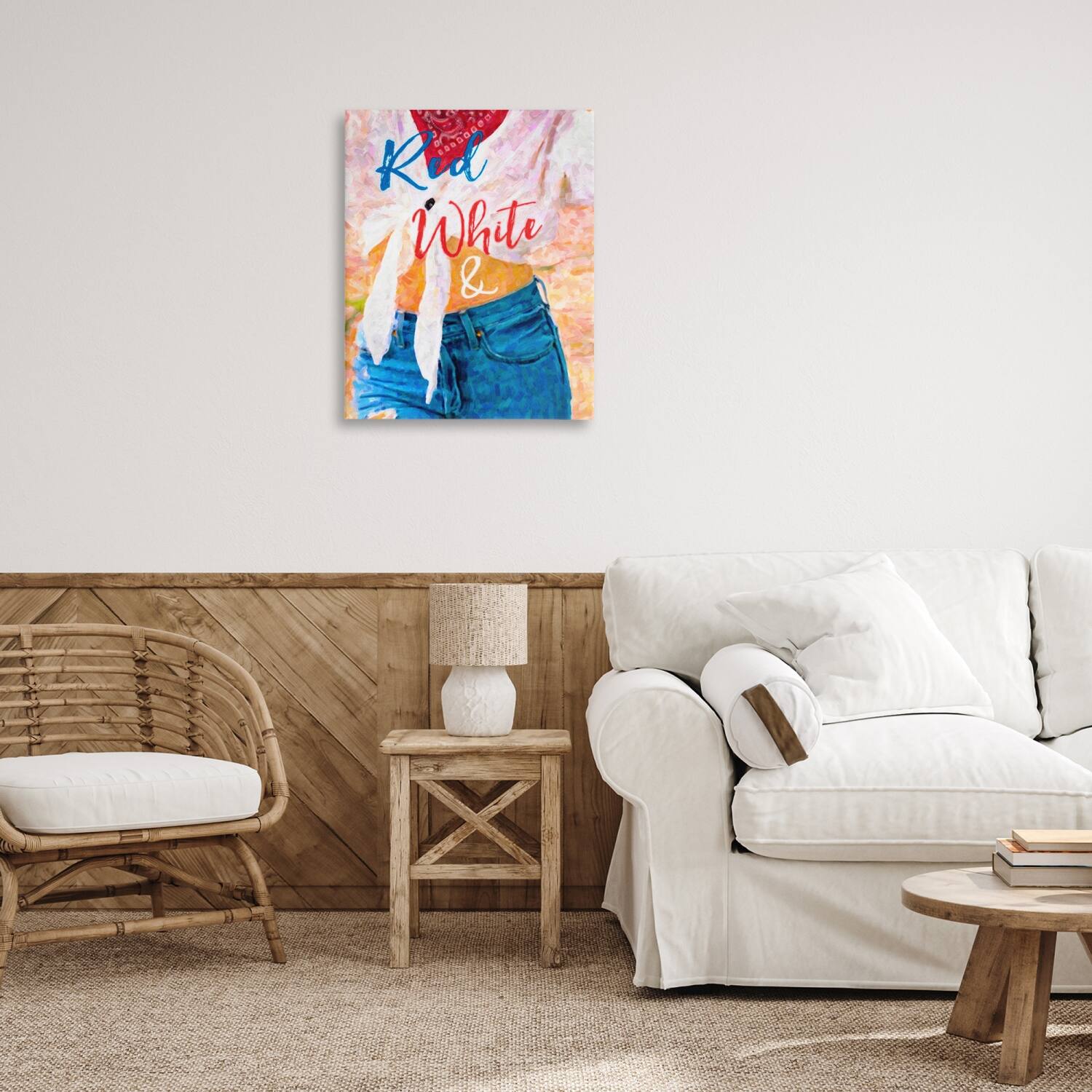 Stupell Industries Red White & Blue Patriotic American Celebration Canvas Wall Art