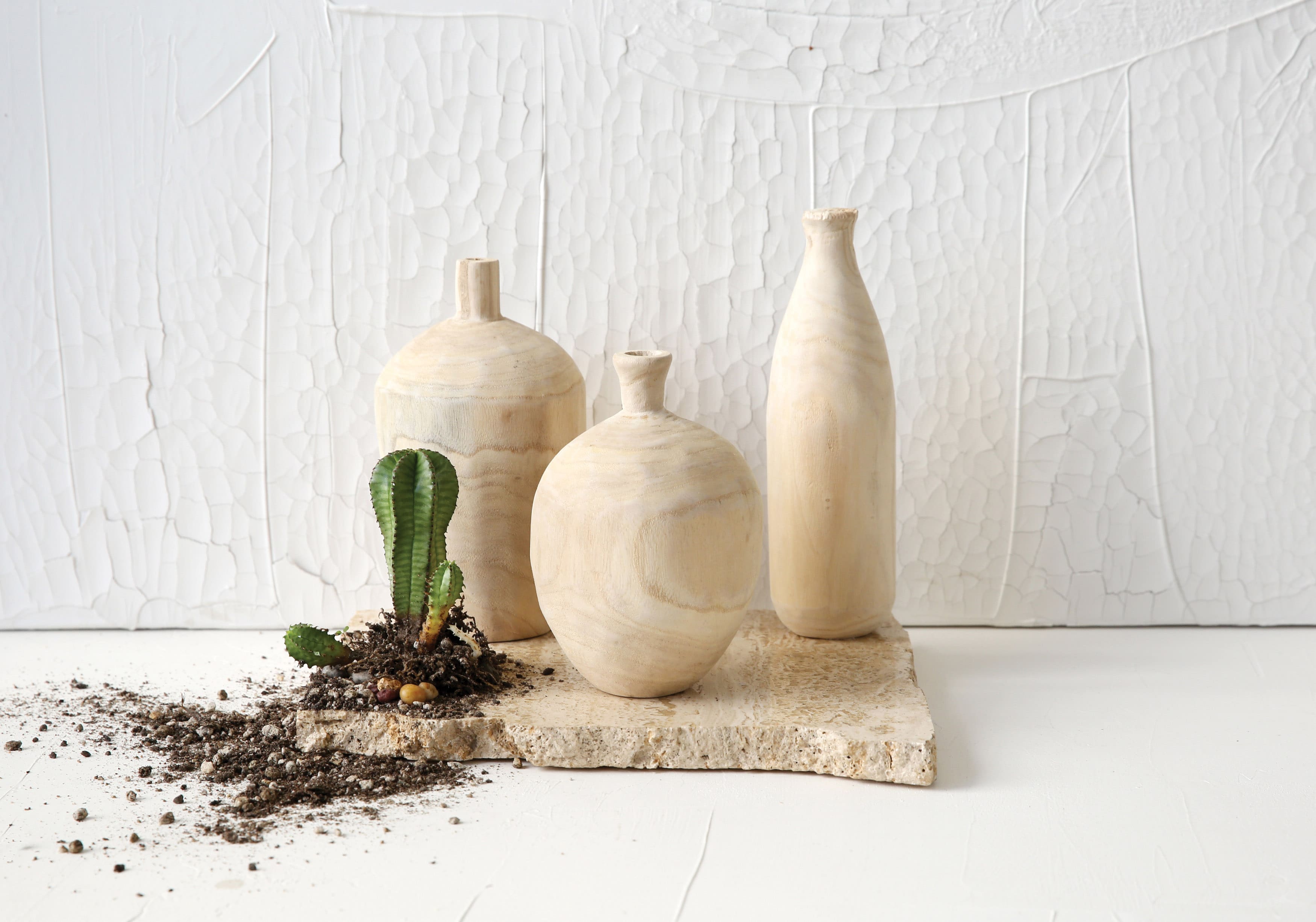 Hello Honey® Paulownia Wood Vases Set