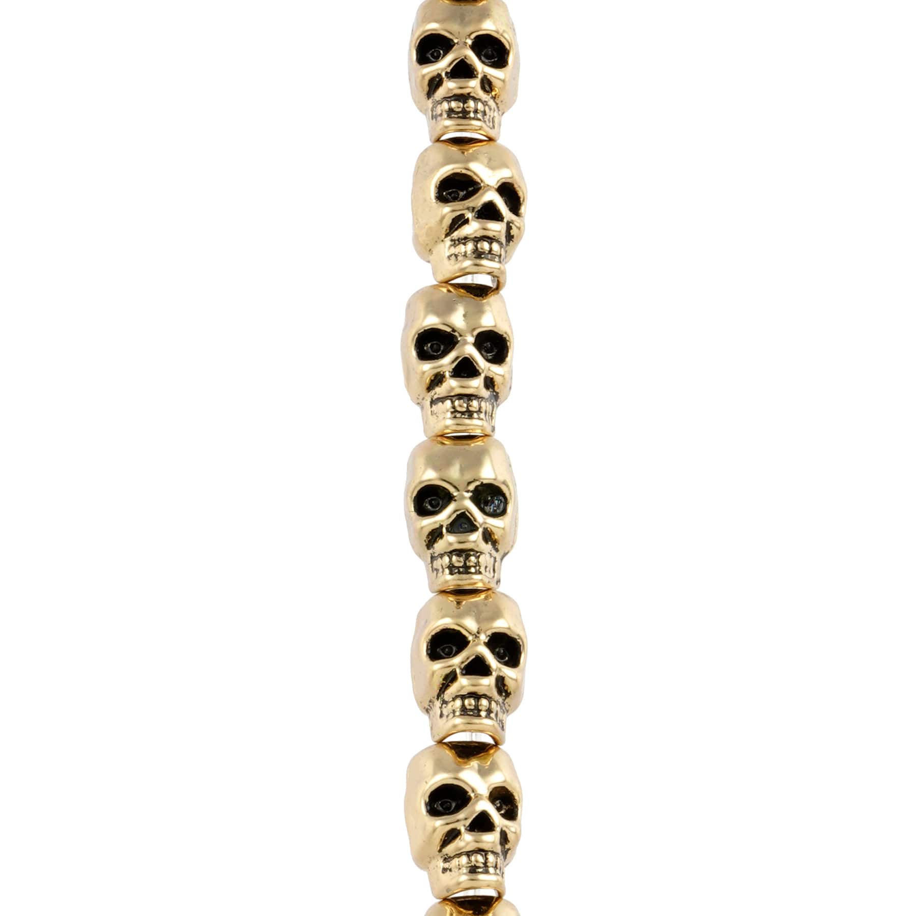 Antique Gold Metal Skull Beads, 12mm by Bead Landing™