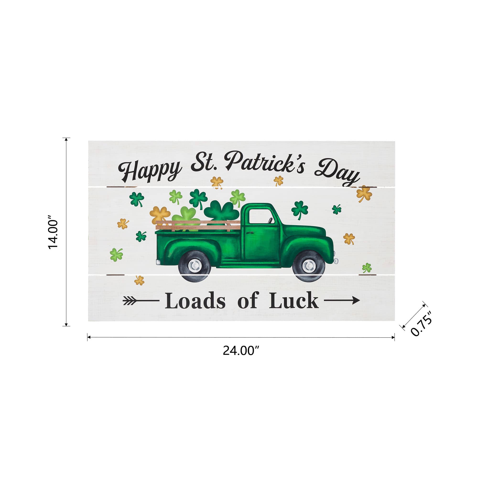 Glitzhome® 24" St. Patrick's Truck Wooden Wall Décor
