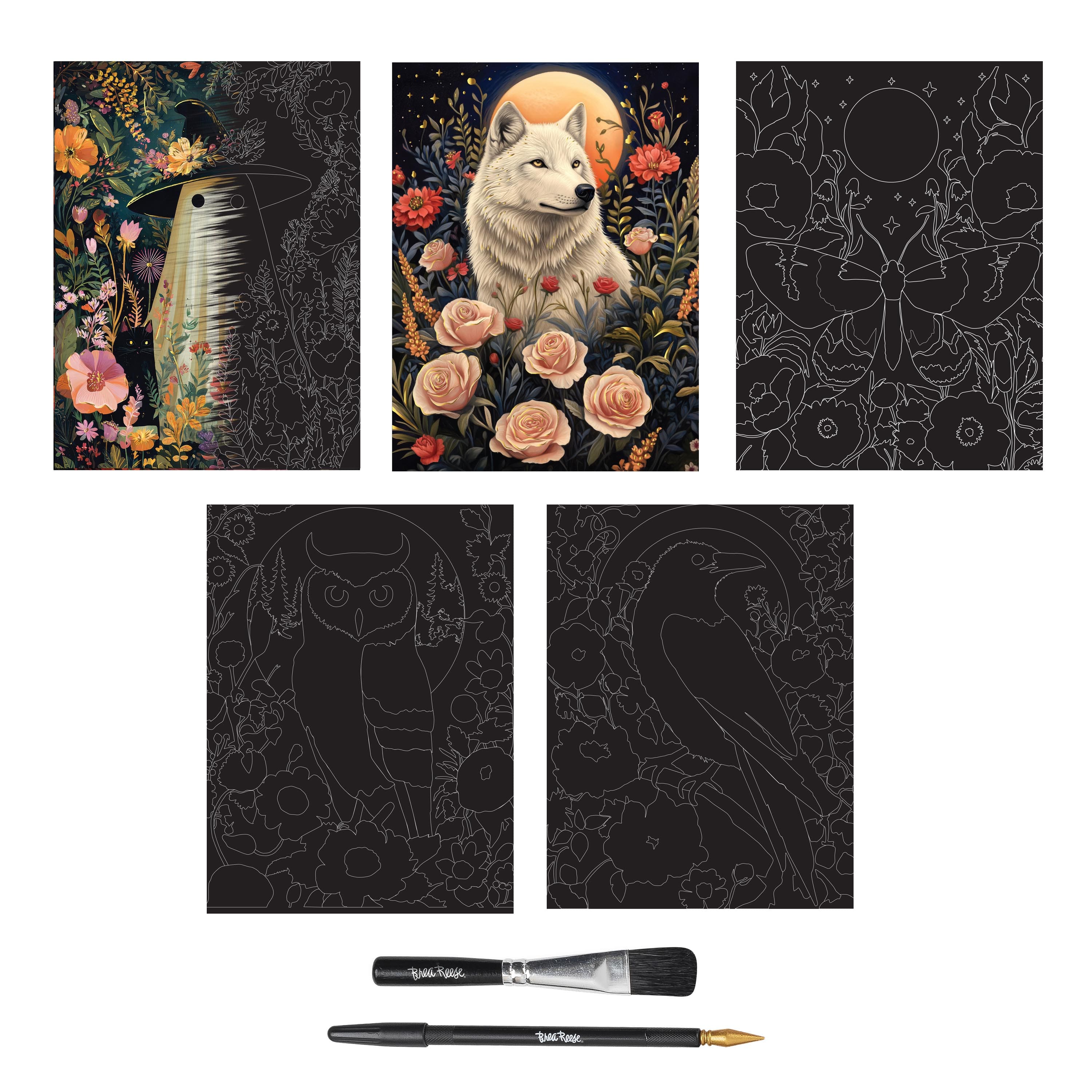 Brea Reese® 9" x 12" Meadow Ghosts Scratch Art Paper Pad