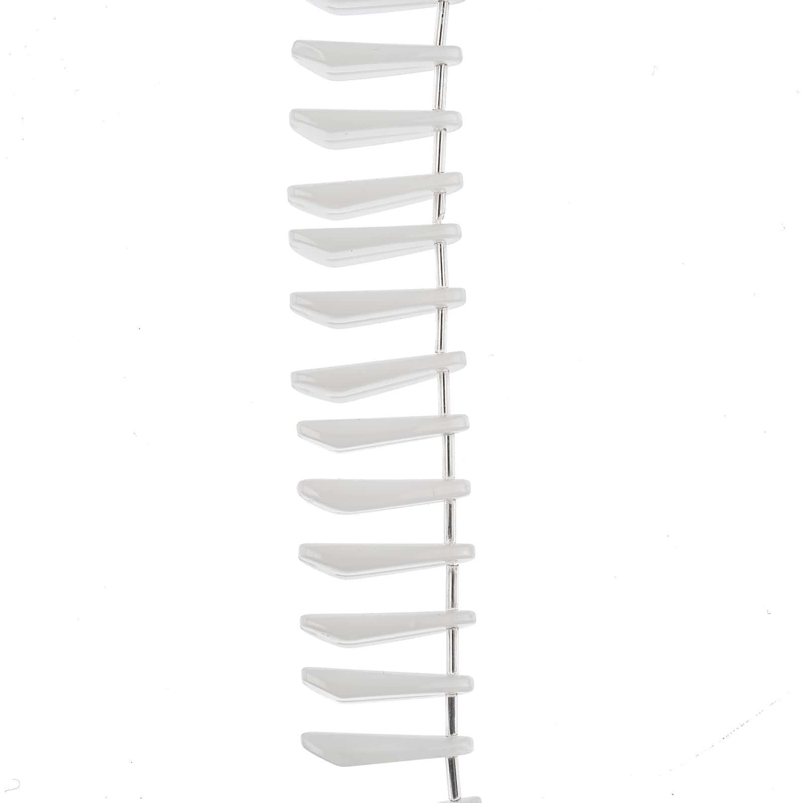 Crystal Lane DIY 7" White Long Leaf Opaque Glass Bead Strand