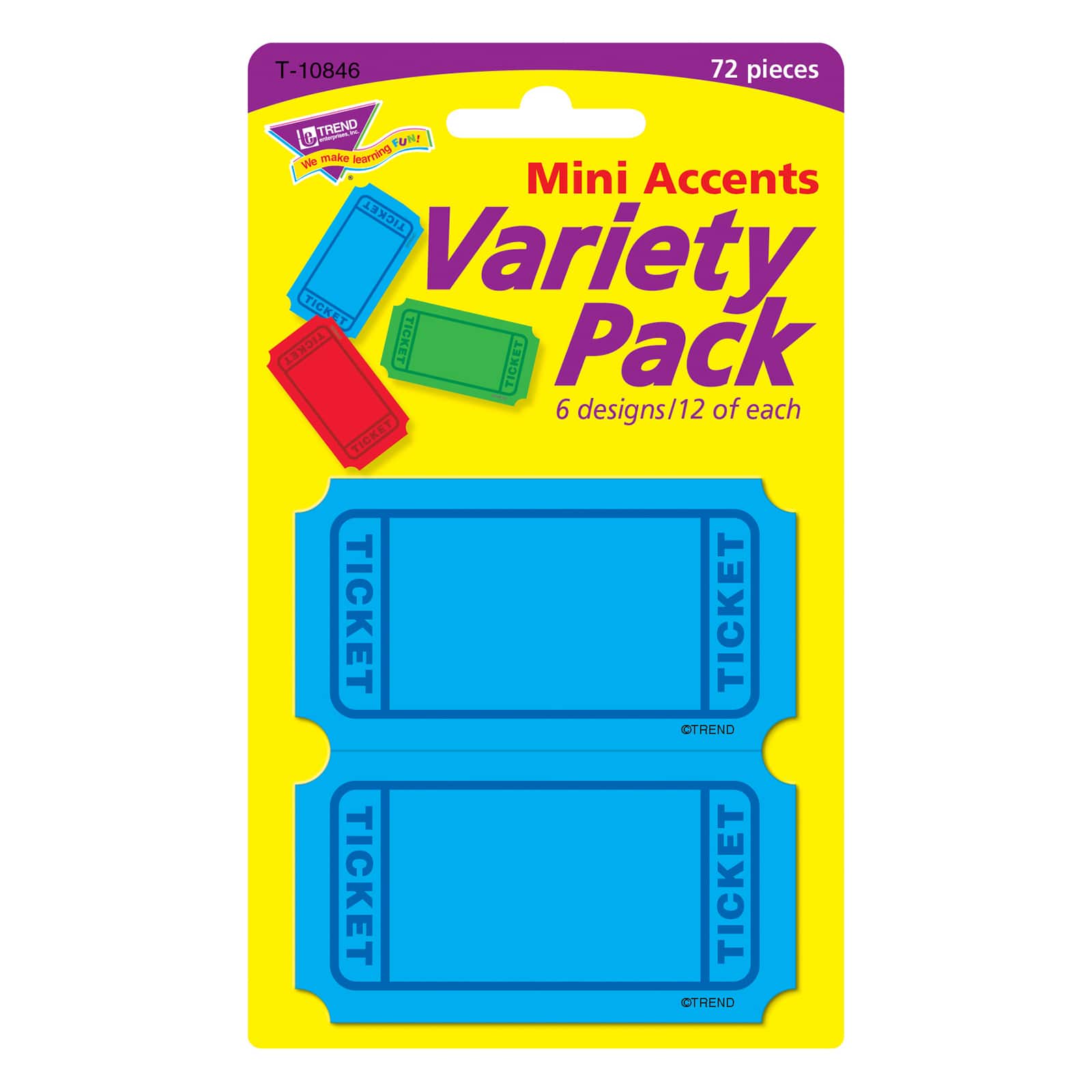 TREND Enterprises® Winning Tickets Mini Accents Variety Pack, 6 Packs of 72
