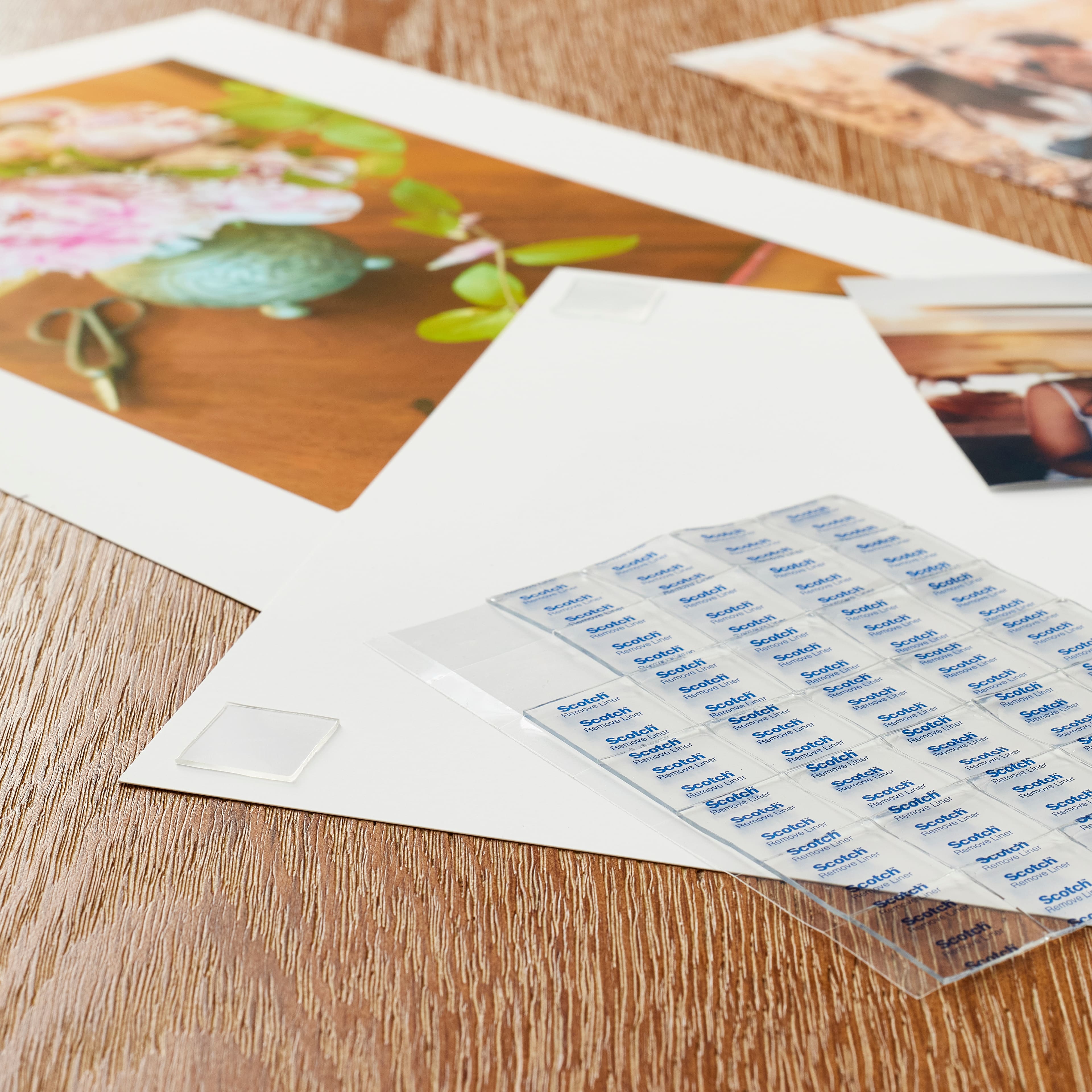 Scotch® Removable Mounting Tape Squares, Transparent