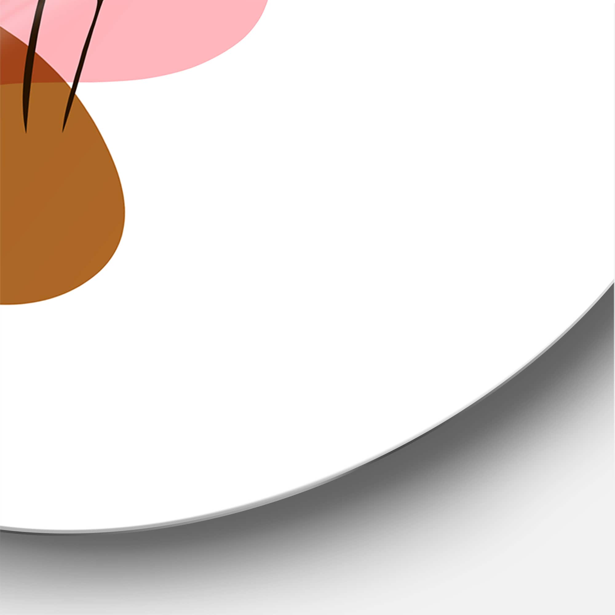 Designart - Elementary Shapes With Abstract Flowers Plants I - Modern Metal Circle Wall Art