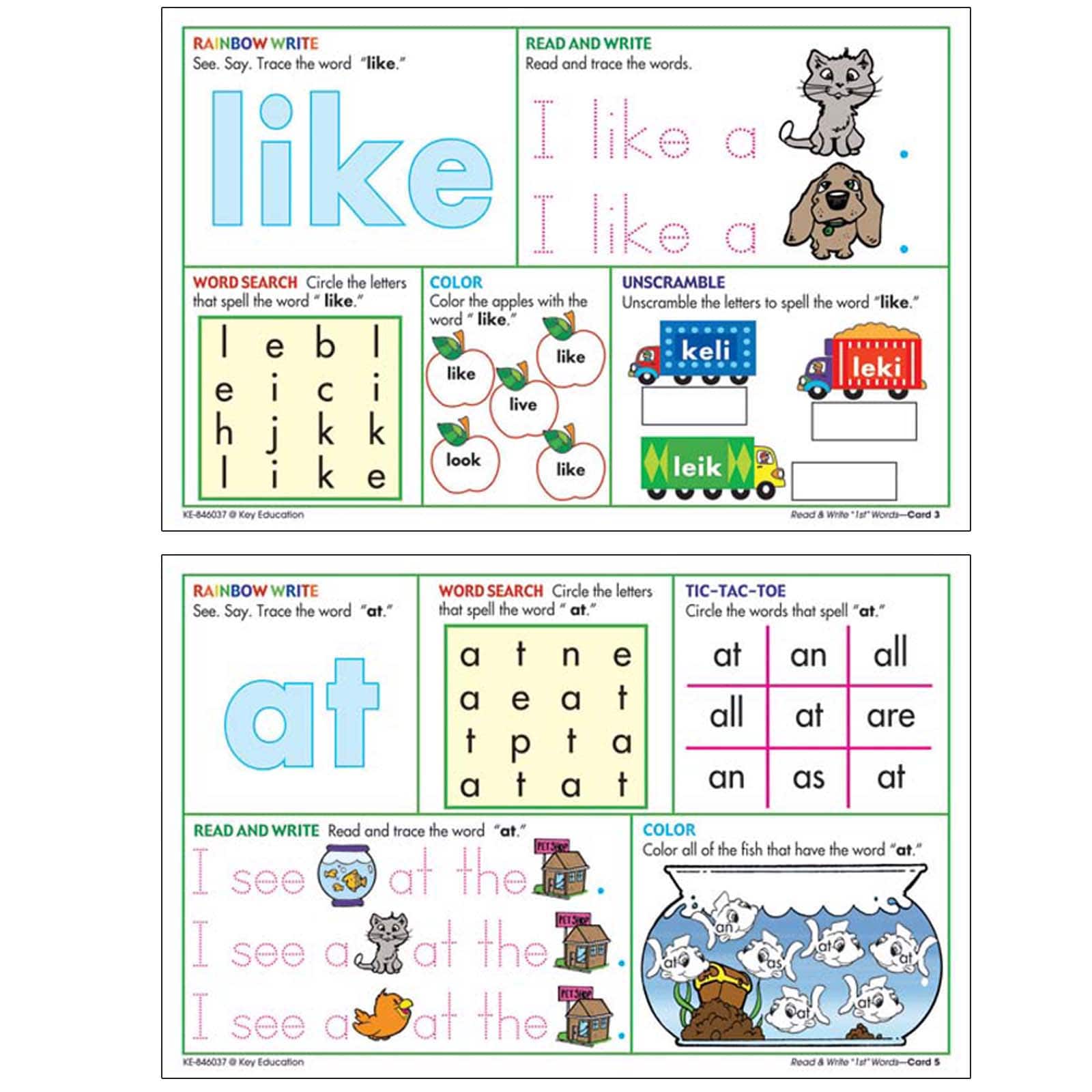 Write On/Wipe Off: Read & Write First Words Manipulative