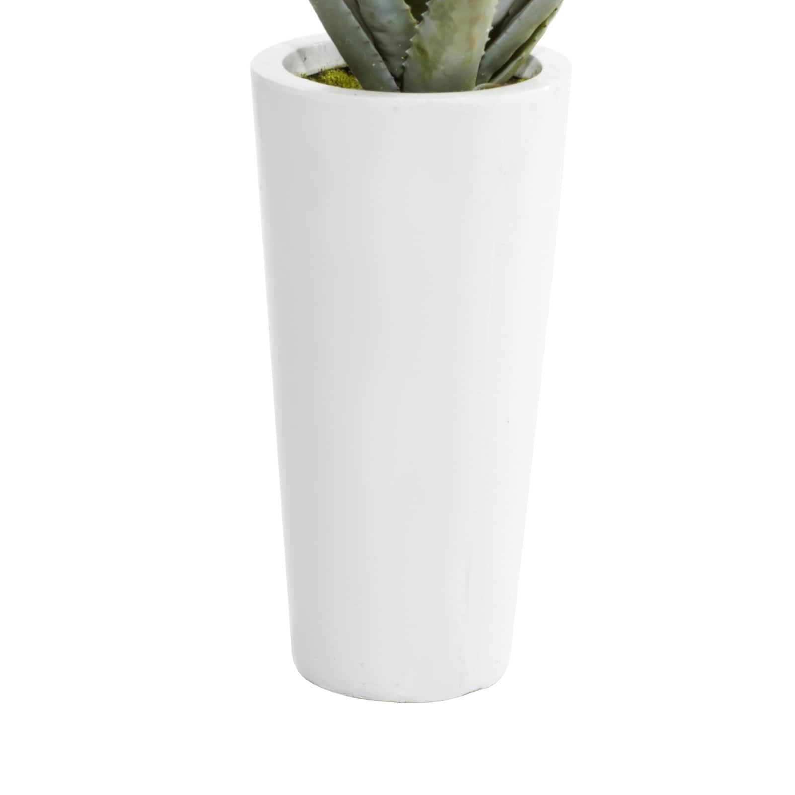 3ft. Contemporary Style Succulent Artificial Foliage in White Pot