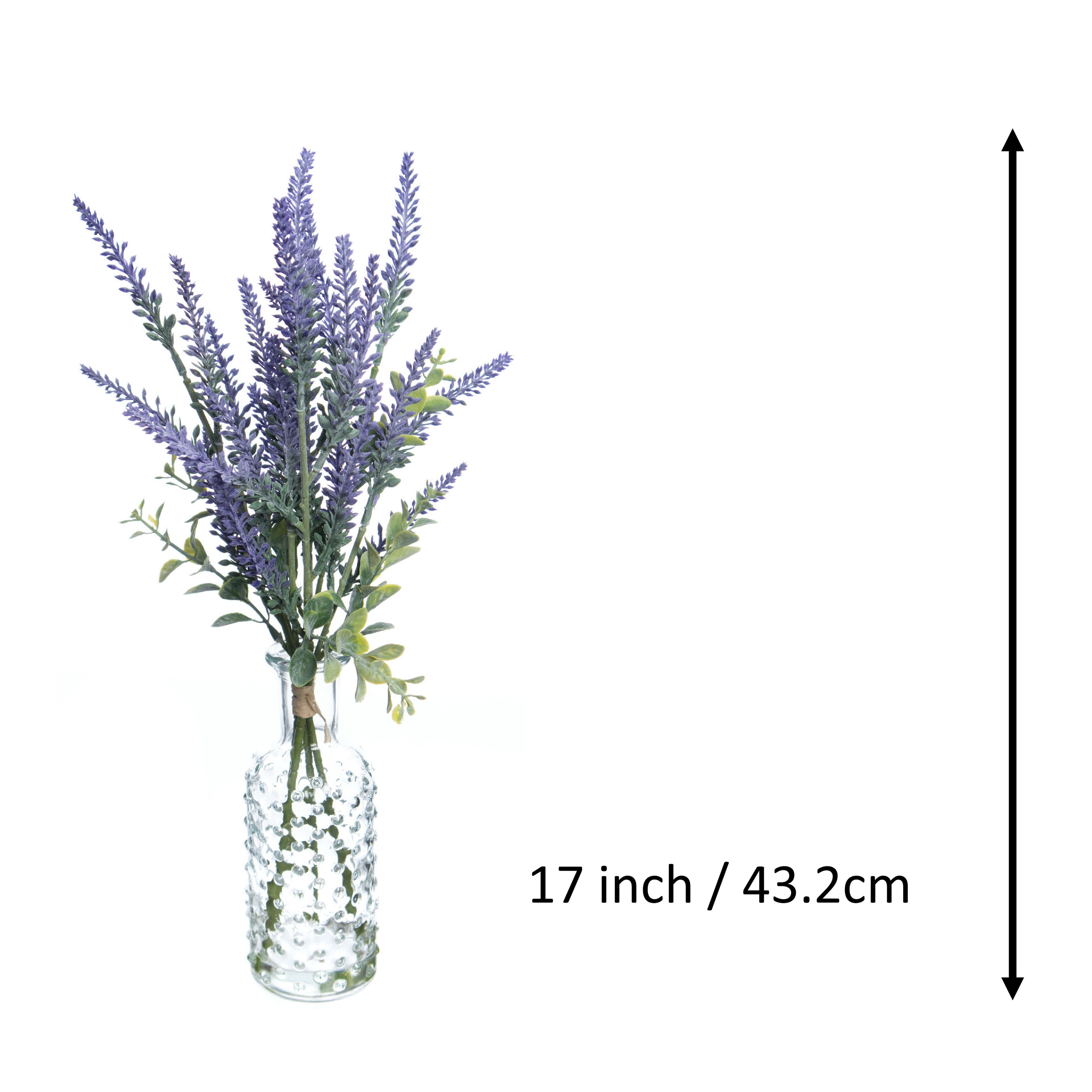 17" Premade Lavender in Glass Vase by Ashland®