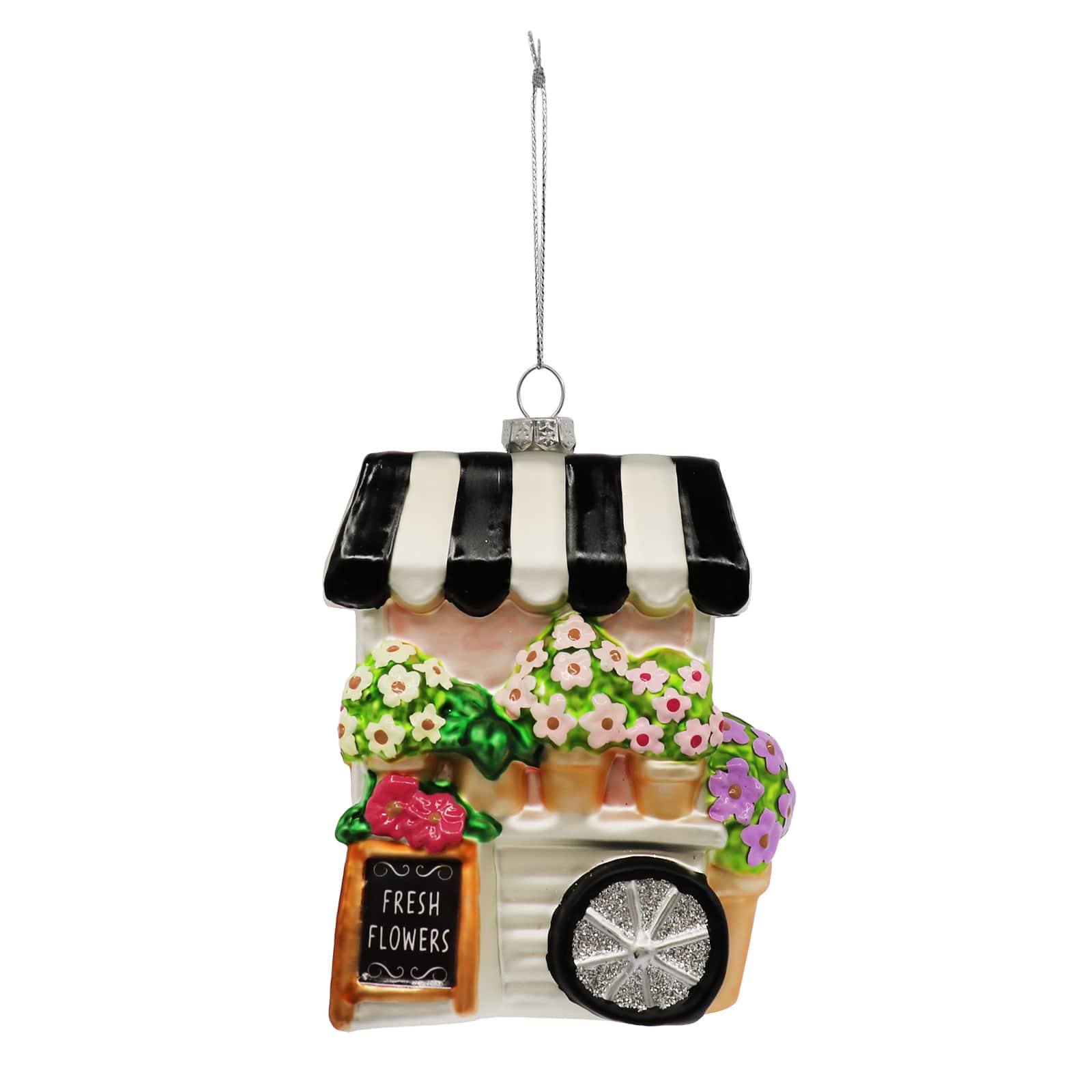 4.5" Flower Cart Glass Ornament by Ashland®