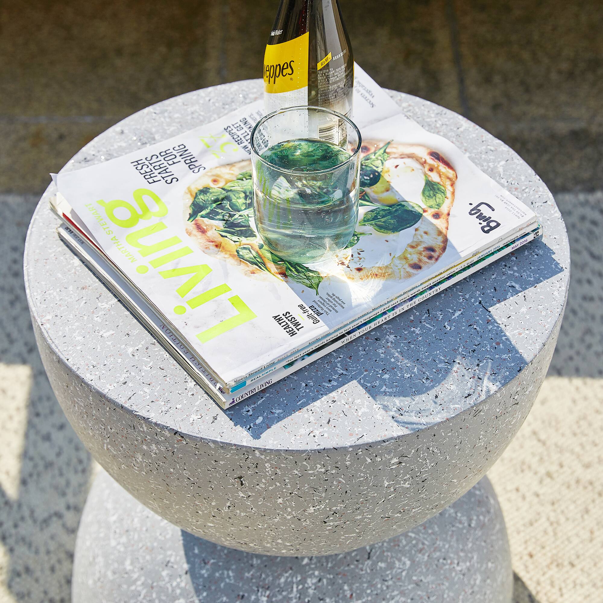 Glitzhome® 18" Multi-Functional Terrazzo Garden Stool