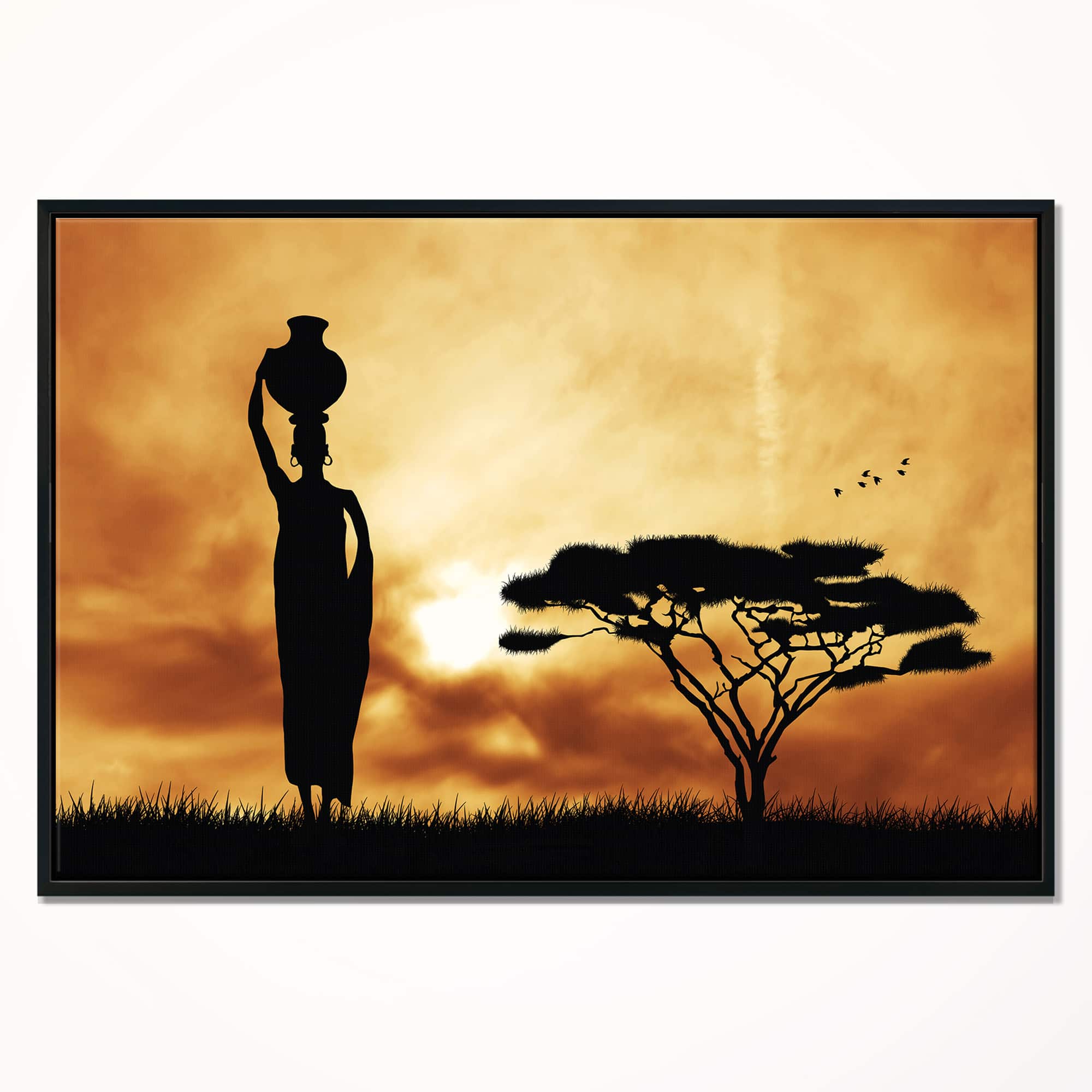 Designart - African Woman and Lonely Tree