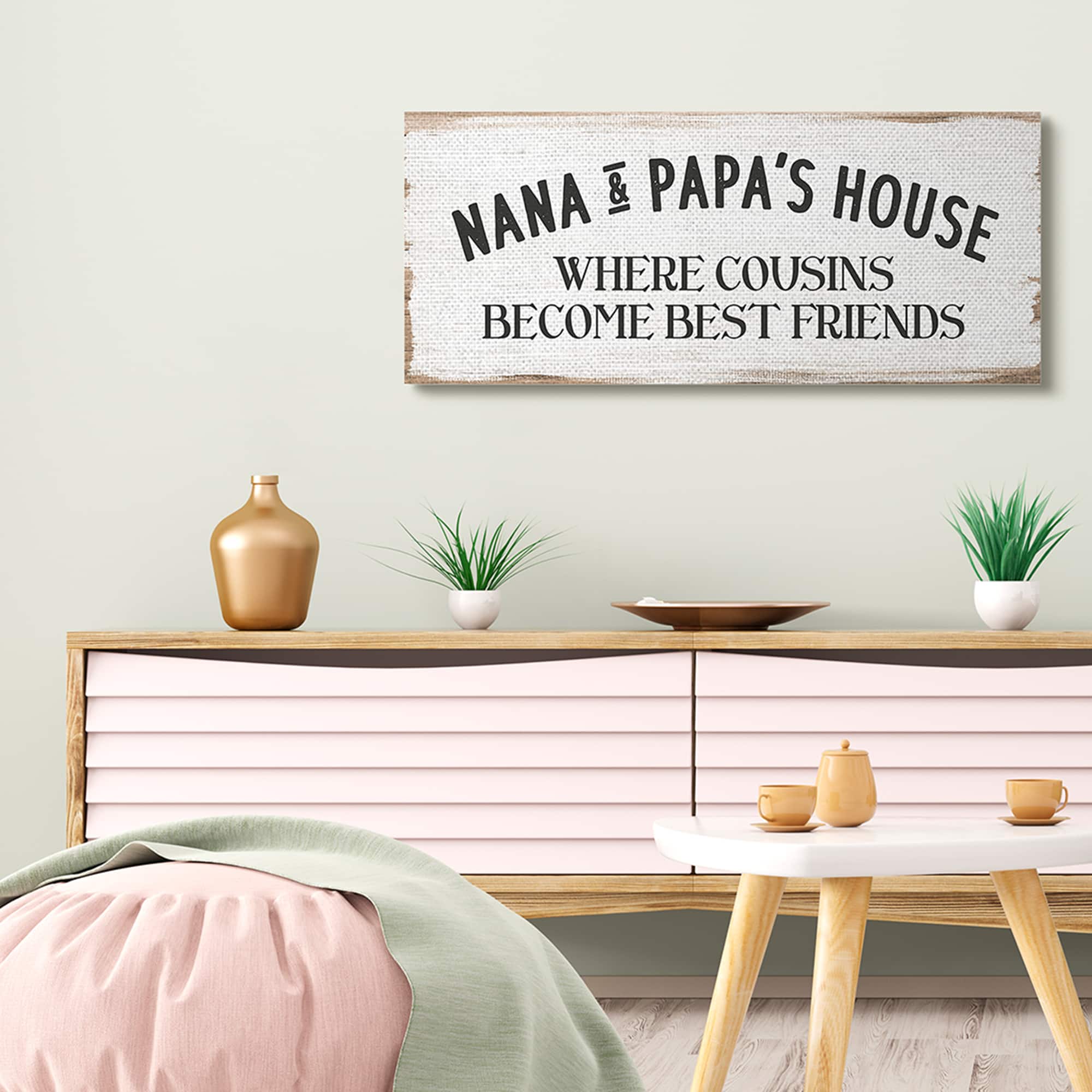 Stupell Industries Nana & Papa's House Greeting Traditional Family Canvas Wall Art