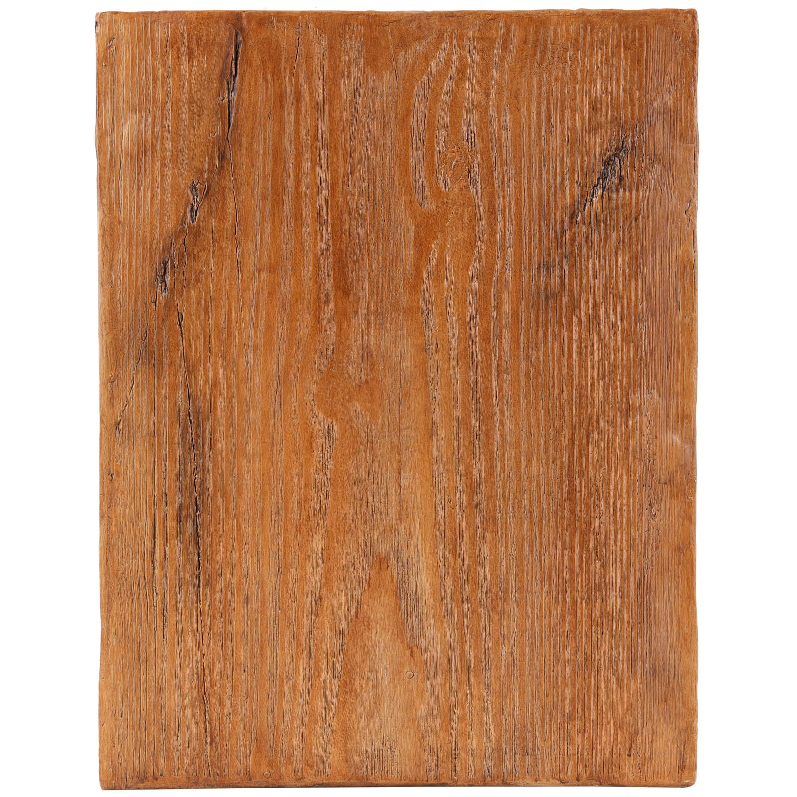 18" Natural Textured Wood Grain Outdoor Accent Table