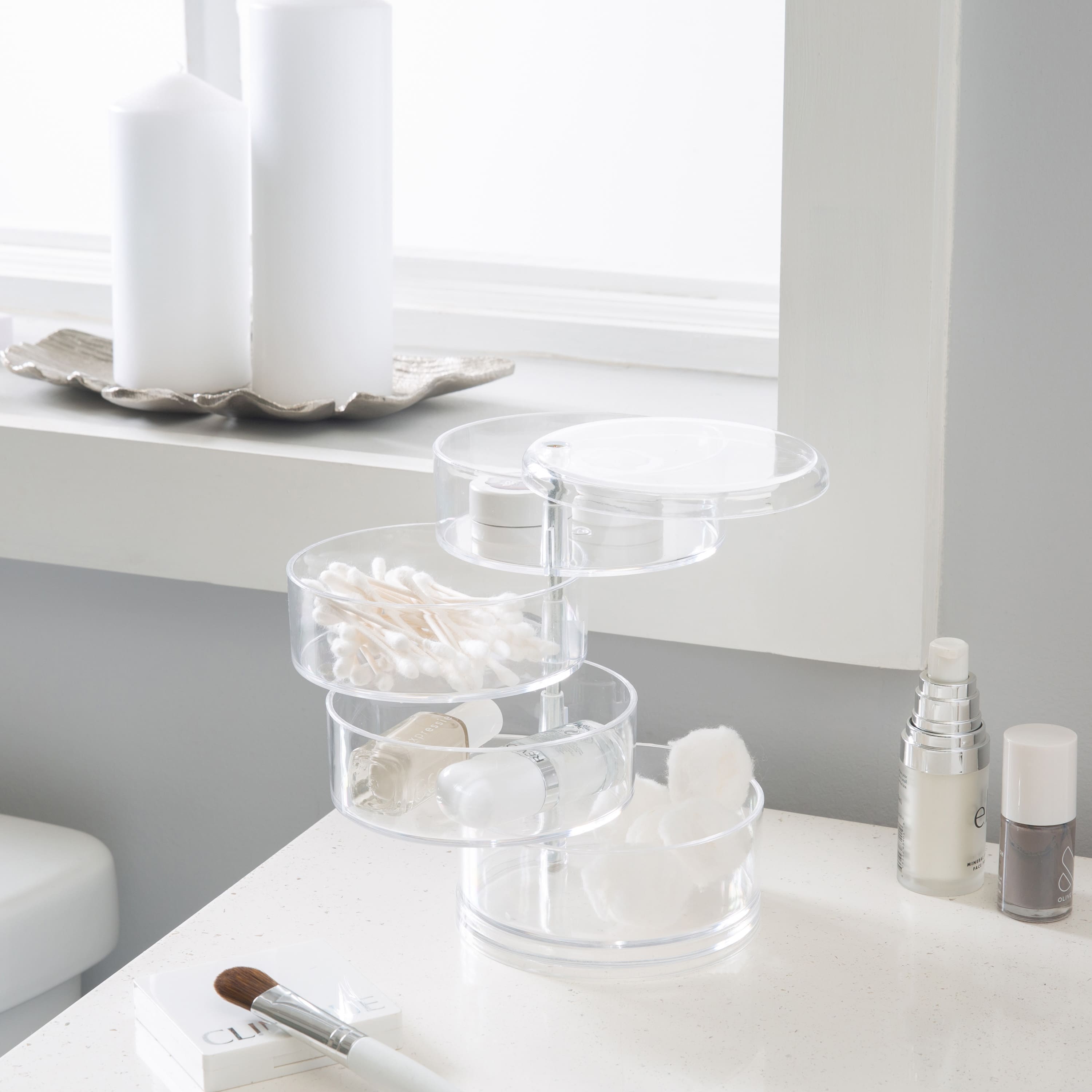 Simplify 7" Swivel Cosmetic & Jewelry 4 Tier Holder